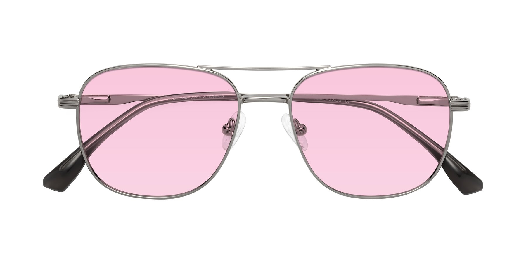 Folded Front of Summer in Silver with Light Pink Tinted Lenses