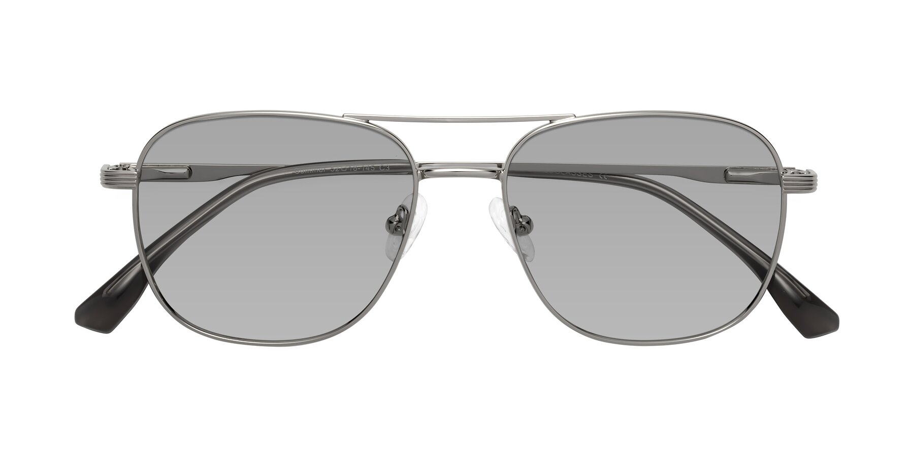 Folded Front of Summer in Silver with Light Gray Tinted Lenses