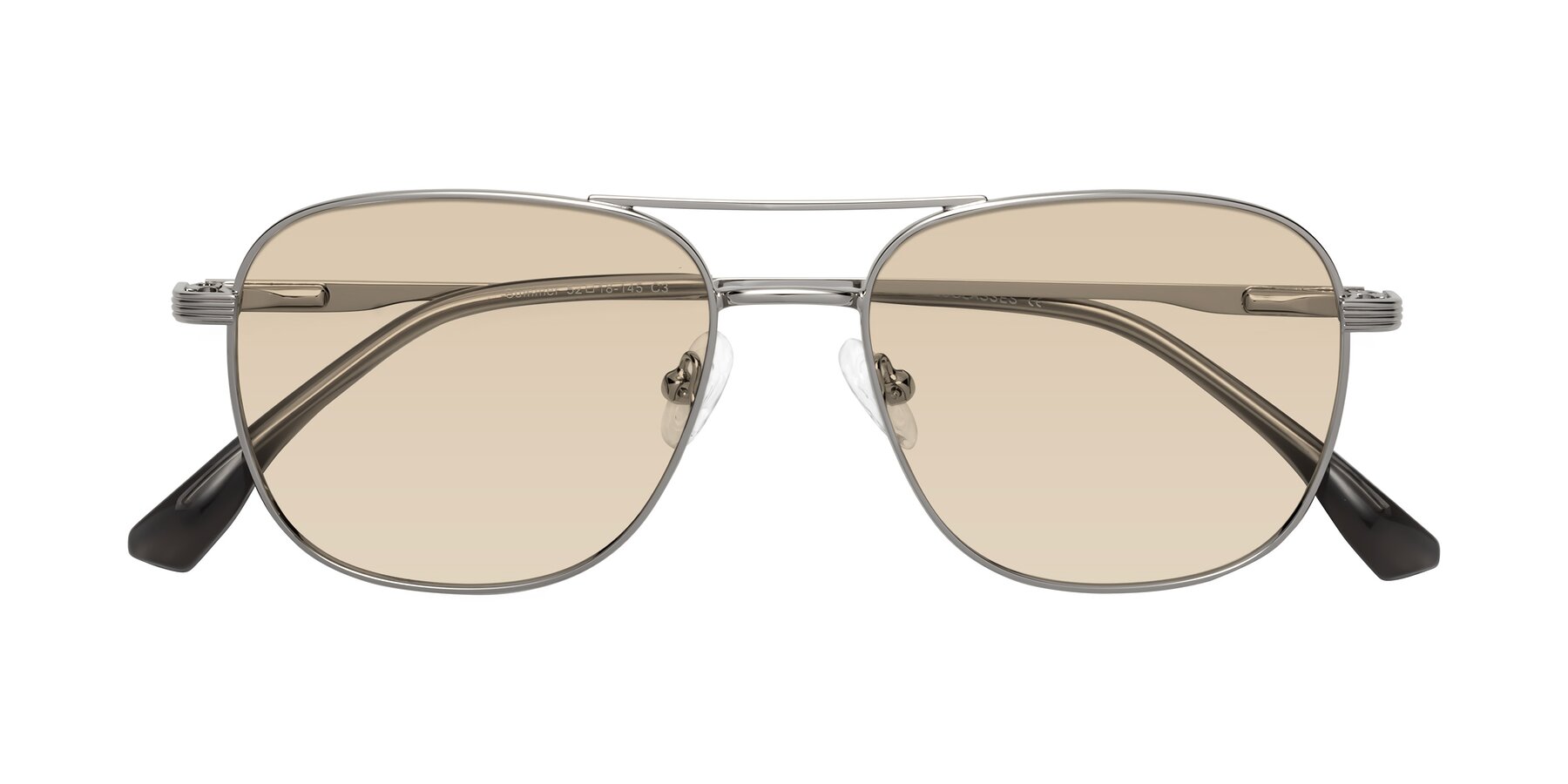 Folded Front of Summer in Silver with Light Brown Tinted Lenses