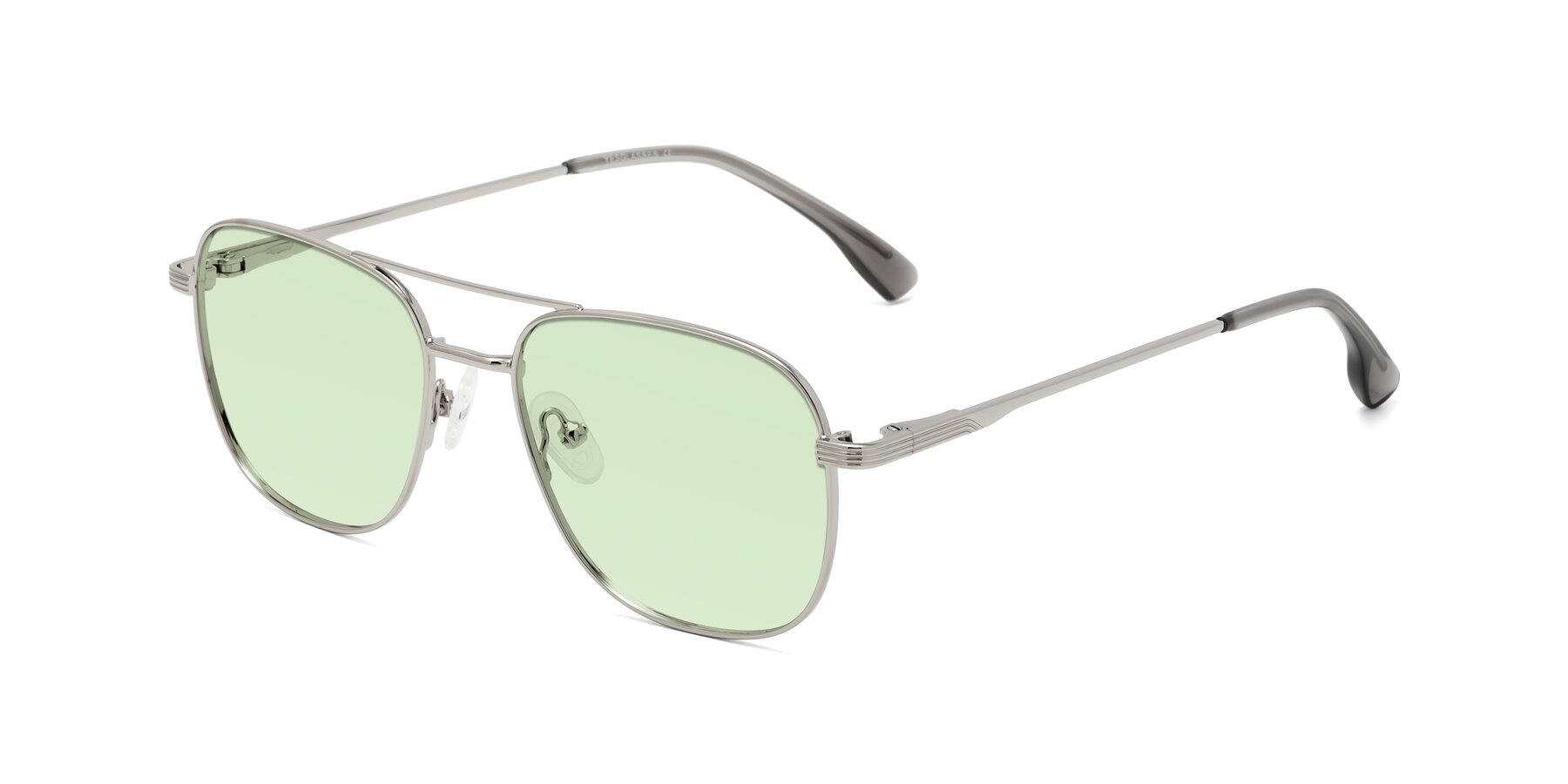 Angle of Summer in Silver with Light Green Tinted Lenses