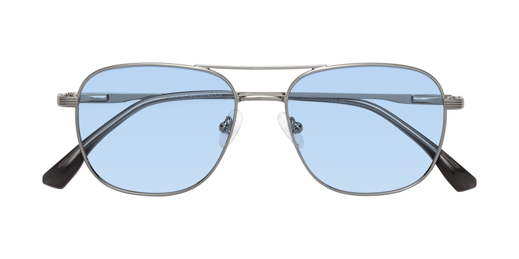 Folded Front of Summer in Silver with Light Blue Tinted Lenses