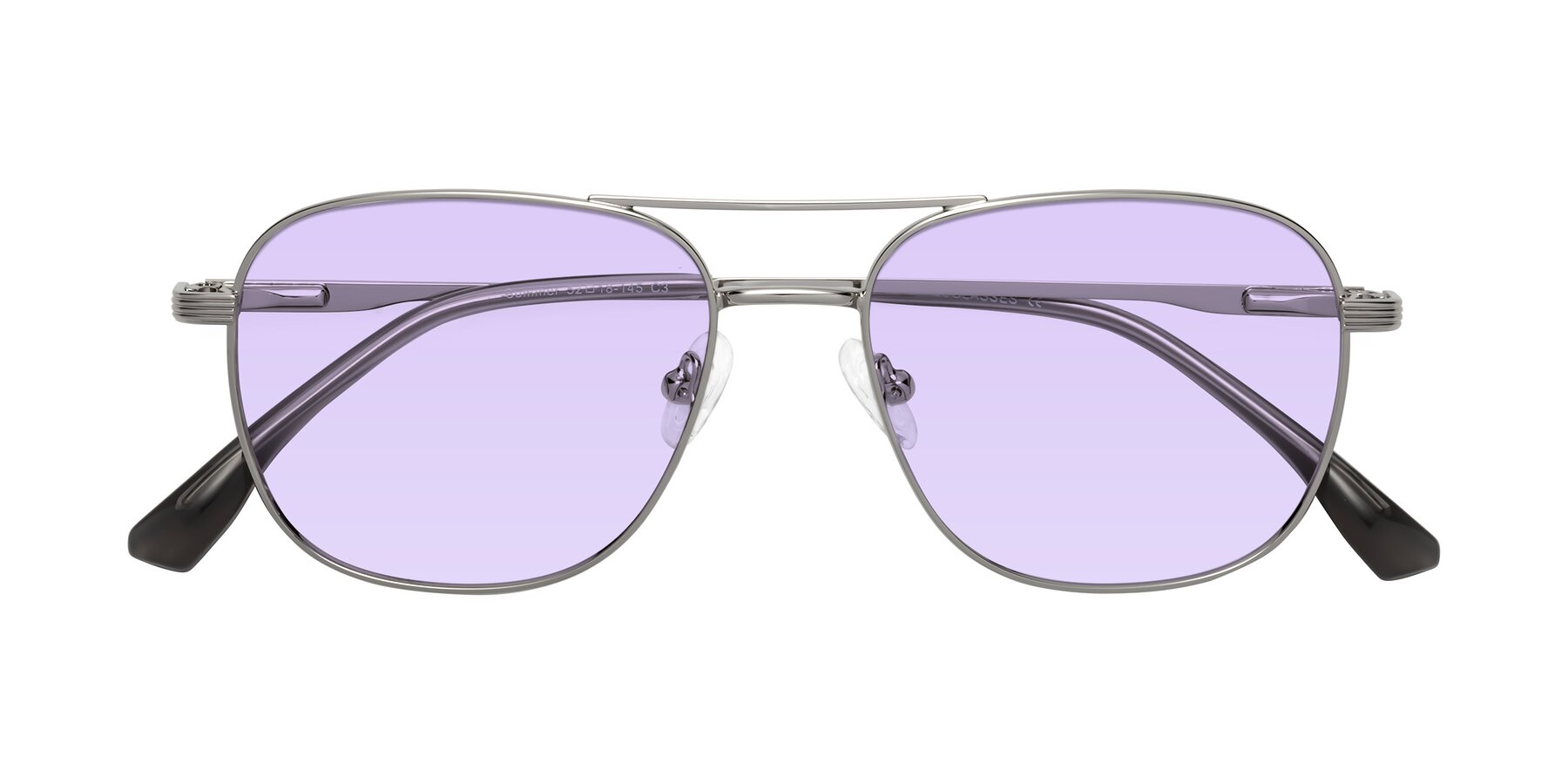 Folded Front of Summer in Silver with Light Purple Tinted Lenses