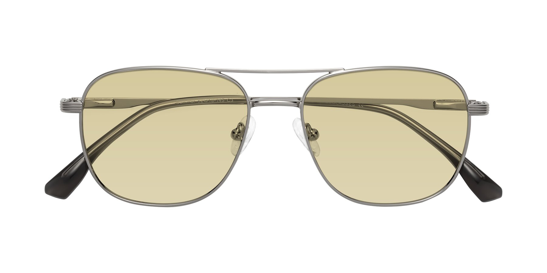 Folded Front of Summer in Silver with Light Champagne Tinted Lenses