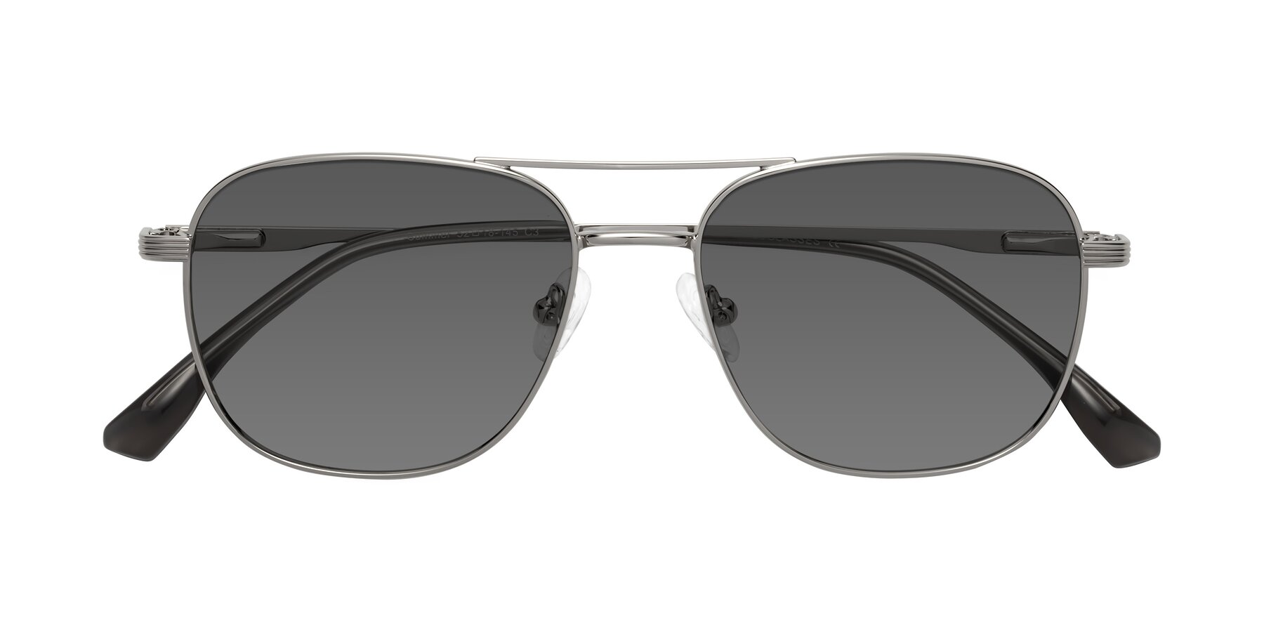 Folded Front of Summer in Silver with Medium Gray Tinted Lenses