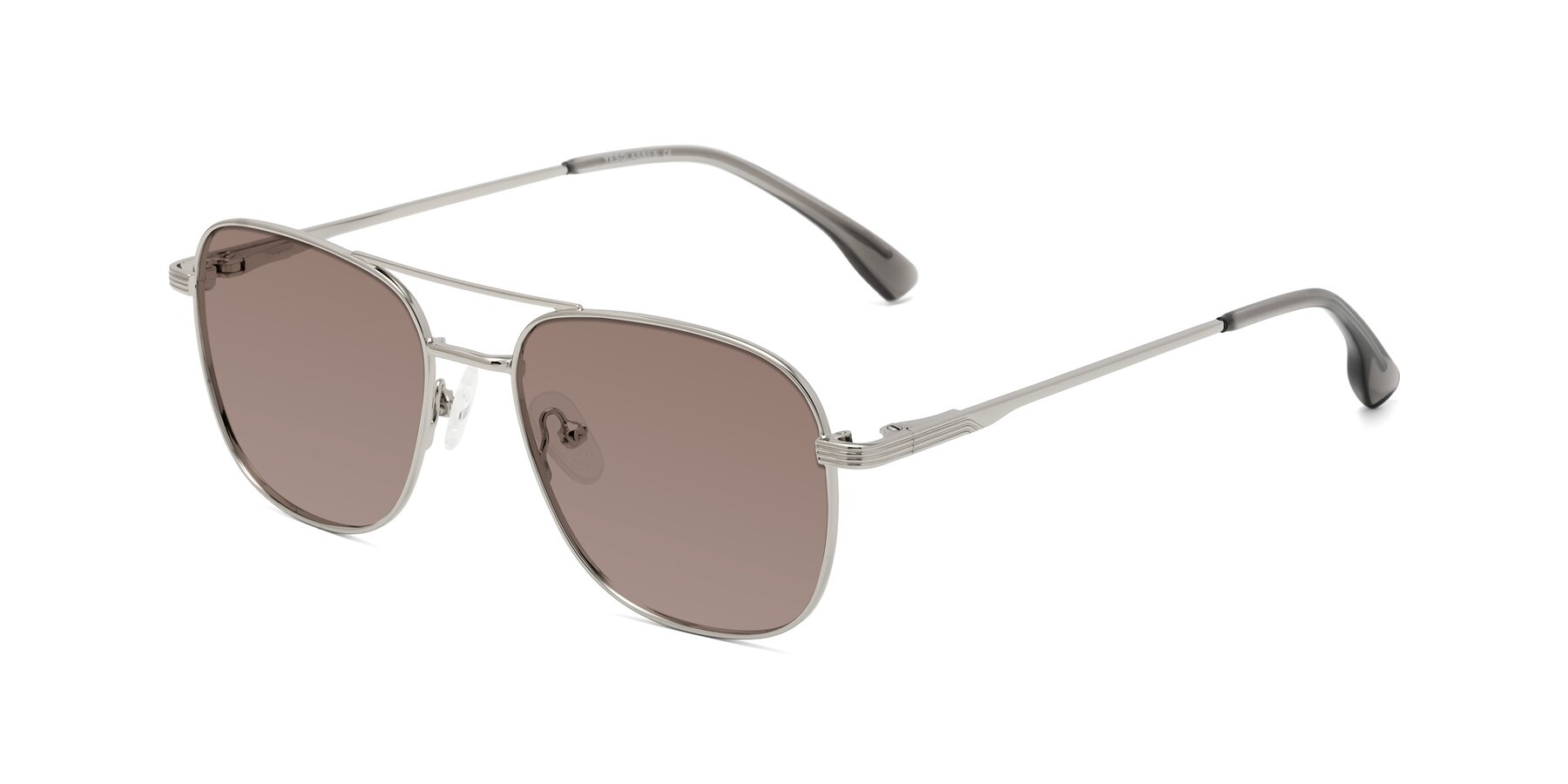 Angle of Summer in Silver with Medium Brown Tinted Lenses