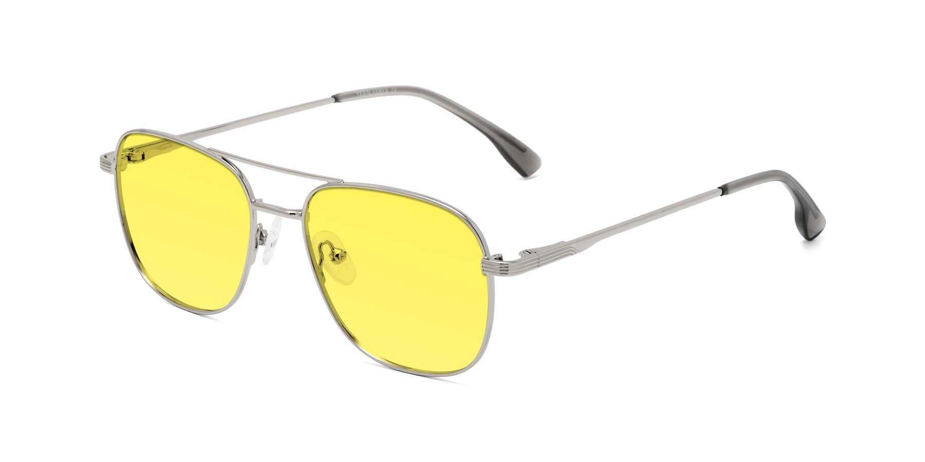 Angle of Summer in Silver with Medium Yellow Tinted Lenses