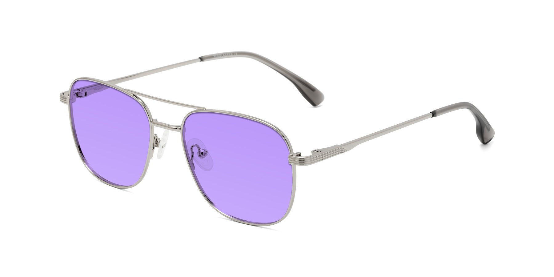 Angle of Summer in Silver with Medium Purple Tinted Lenses