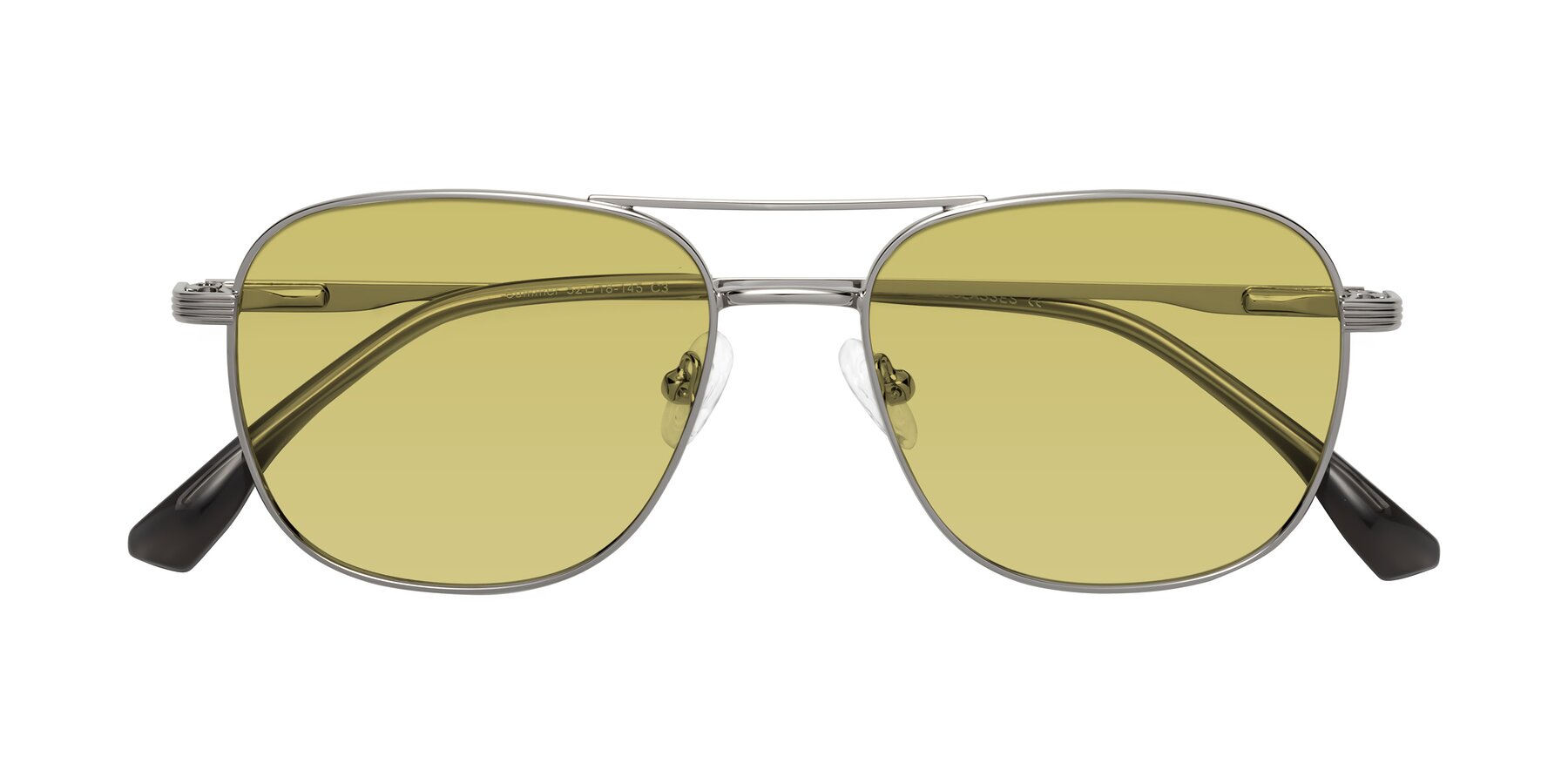 Folded Front of Summer in Silver with Medium Champagne Tinted Lenses