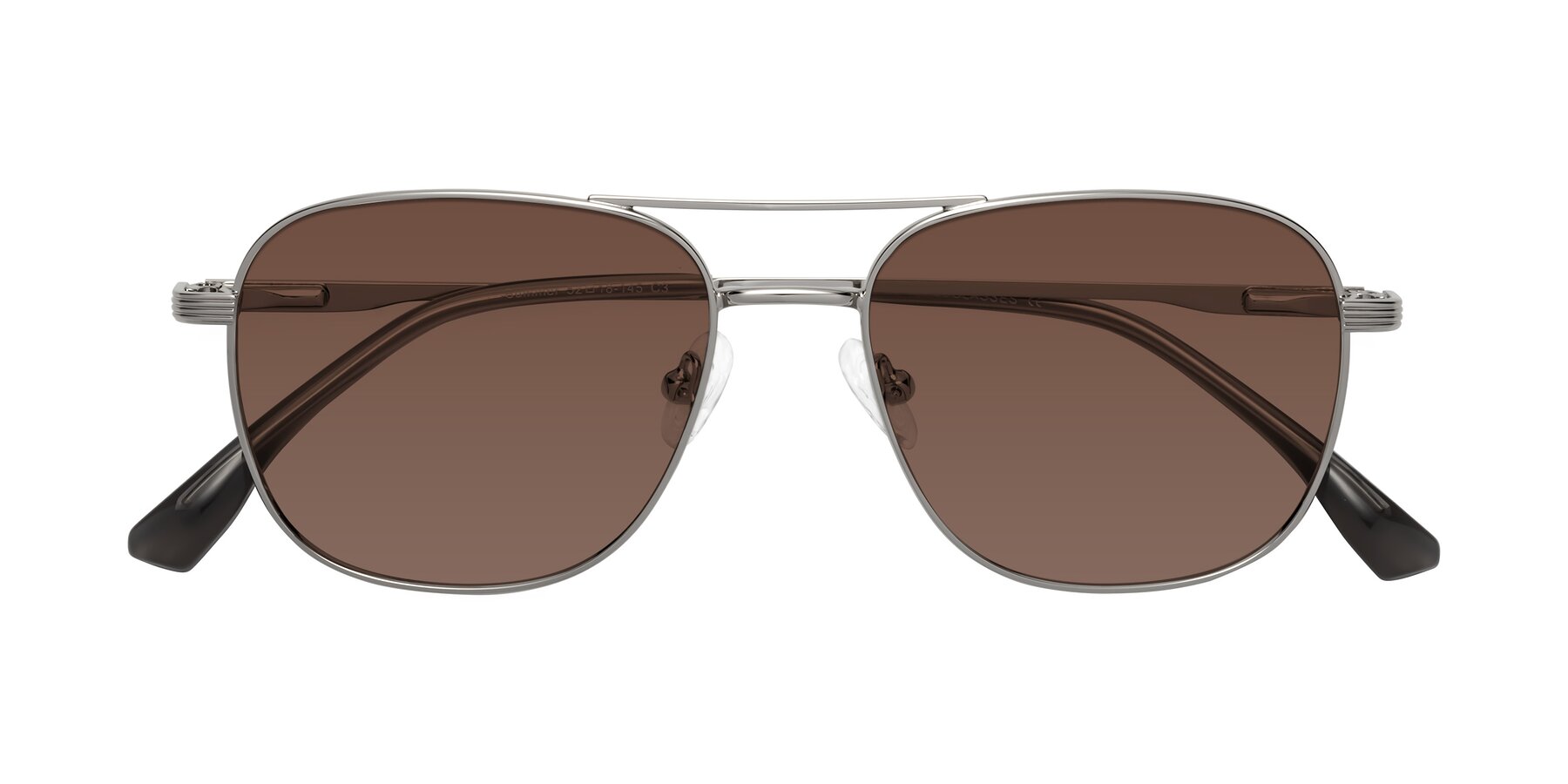 Folded Front of Summer in Silver with Brown Tinted Lenses