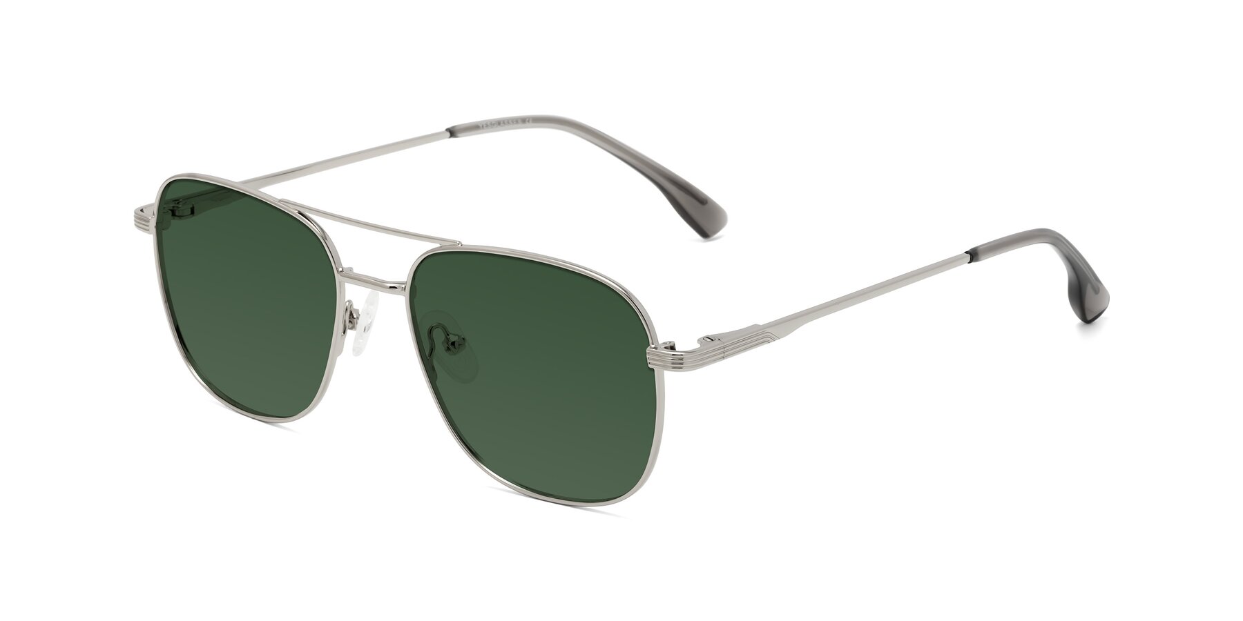 Angle of Summer in Silver with Green Tinted Lenses