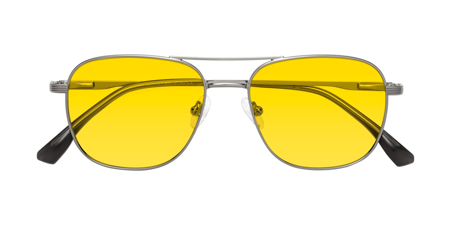 Folded Front of Summer in Silver with Yellow Tinted Lenses