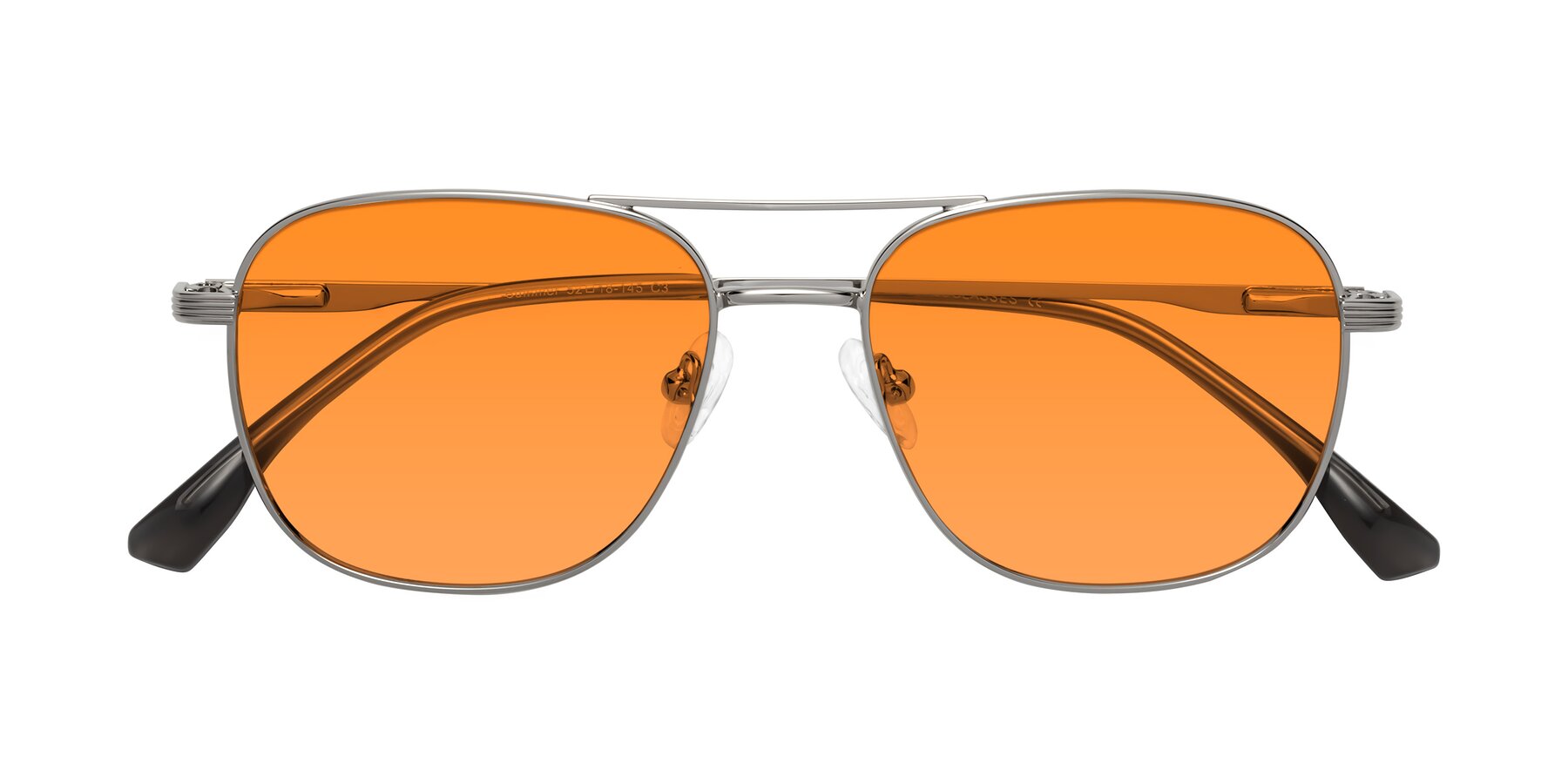 Folded Front of Summer in Silver with Orange Tinted Lenses