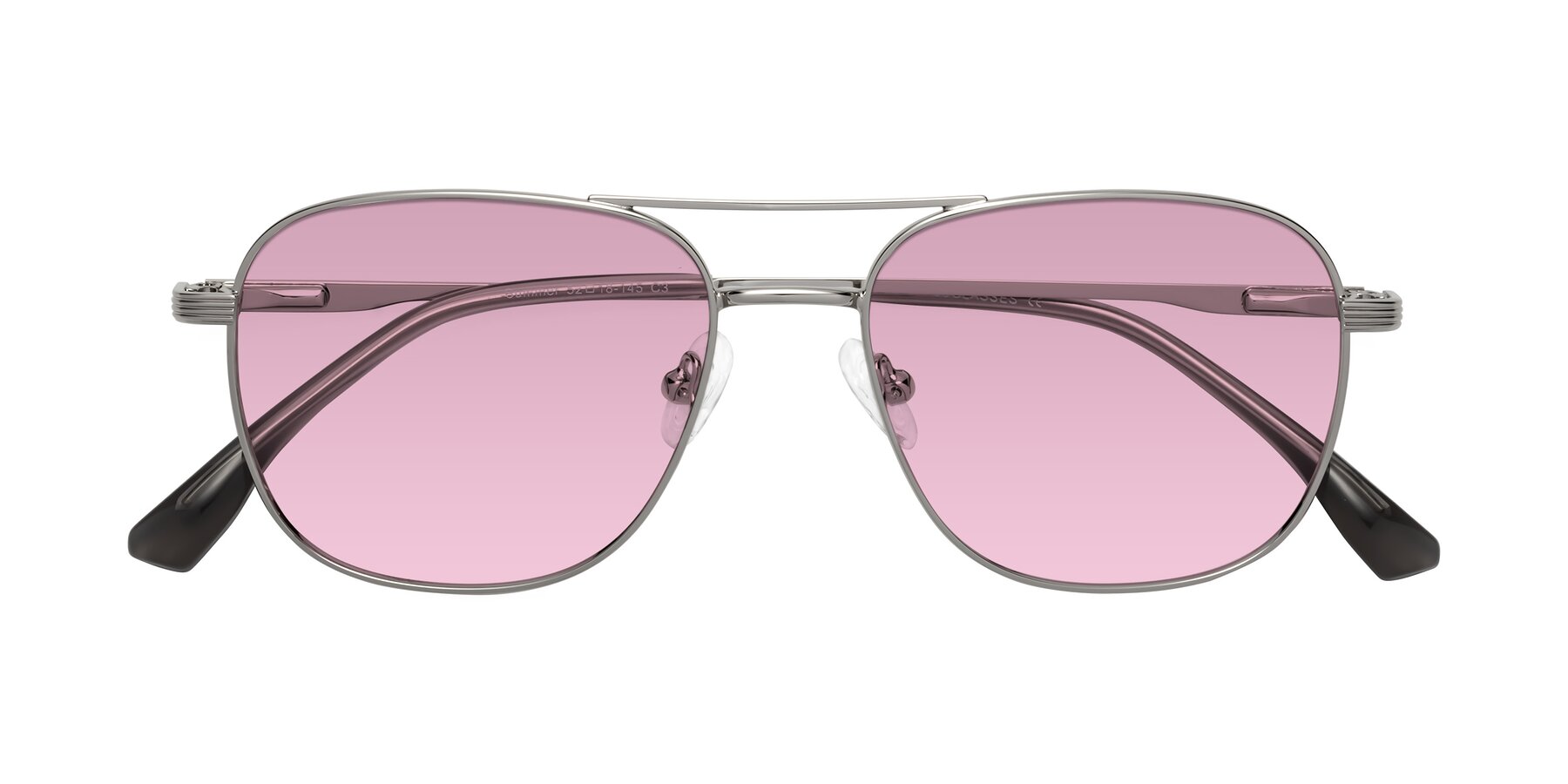 Folded Front of Summer in Silver with Light Wine Tinted Lenses