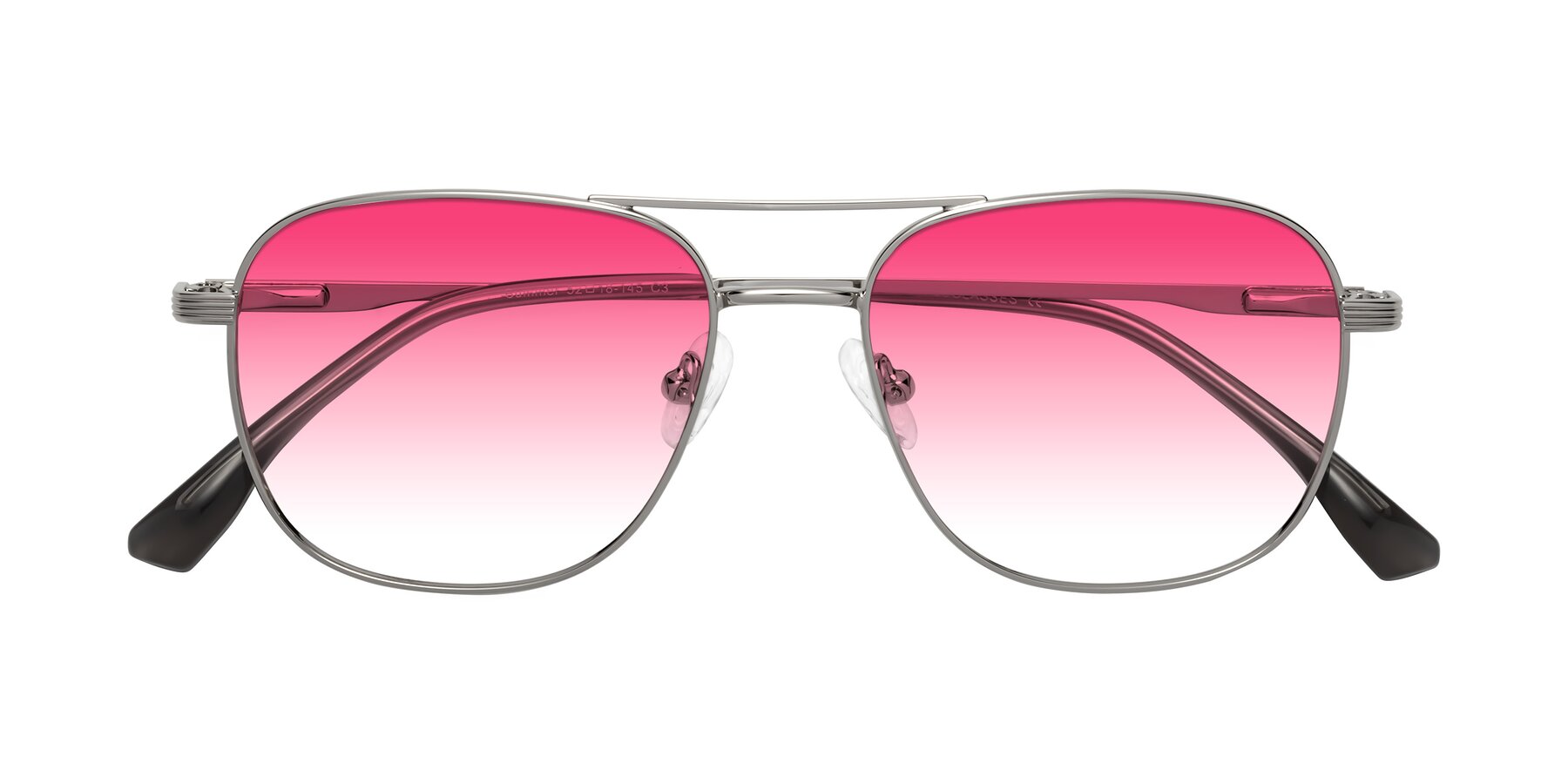 Folded Front of Summer in Silver with Pink Gradient Lenses