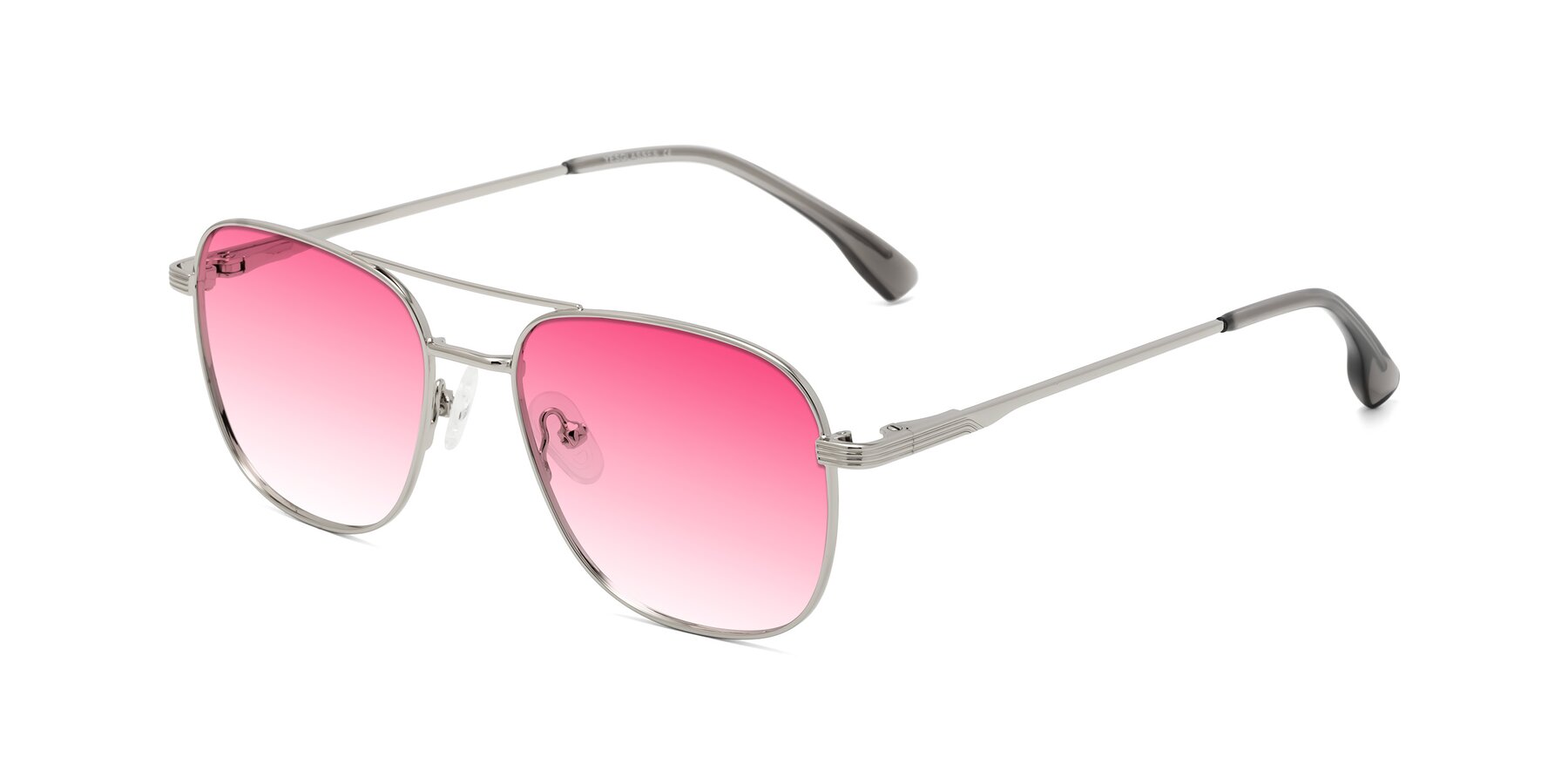 Angle of Summer in Silver with Pink Gradient Lenses