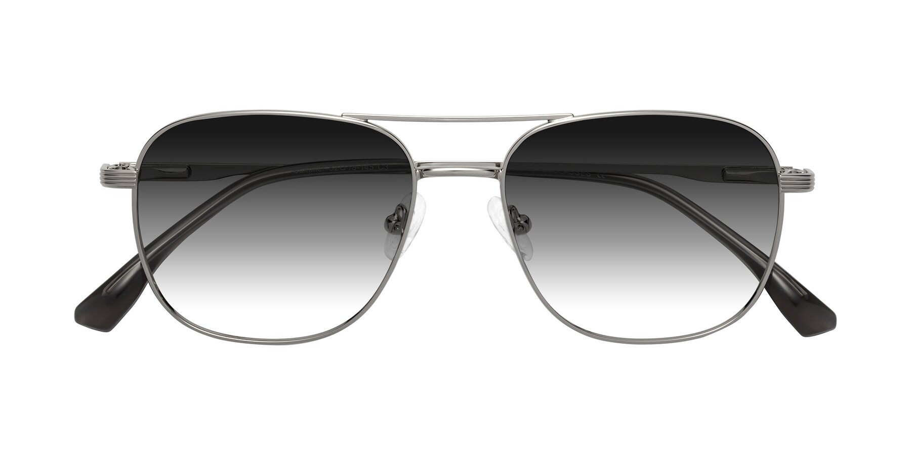 Folded Front of Summer in Silver with Gray Gradient Lenses