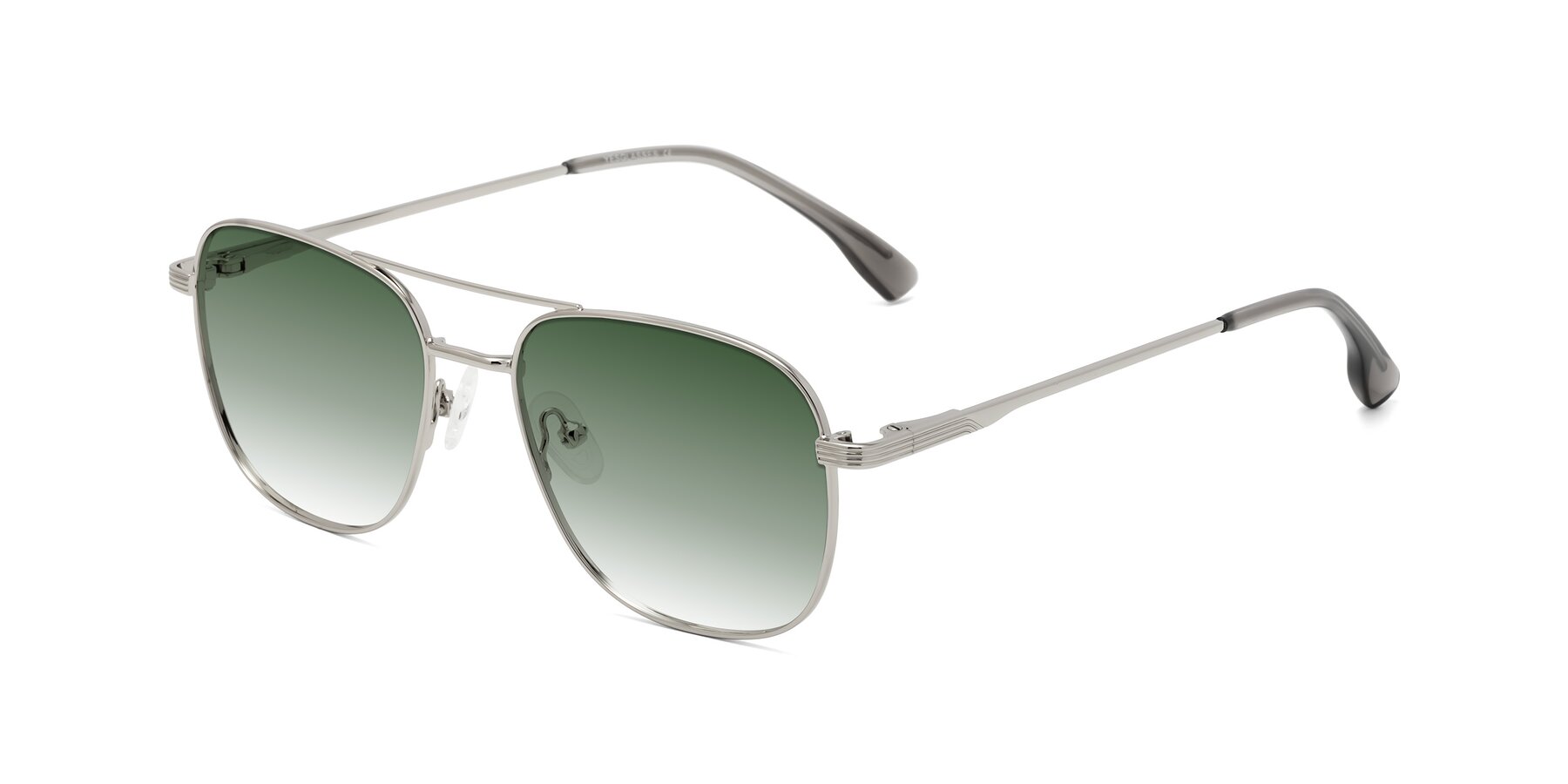 Angle of Summer in Silver with Green Gradient Lenses