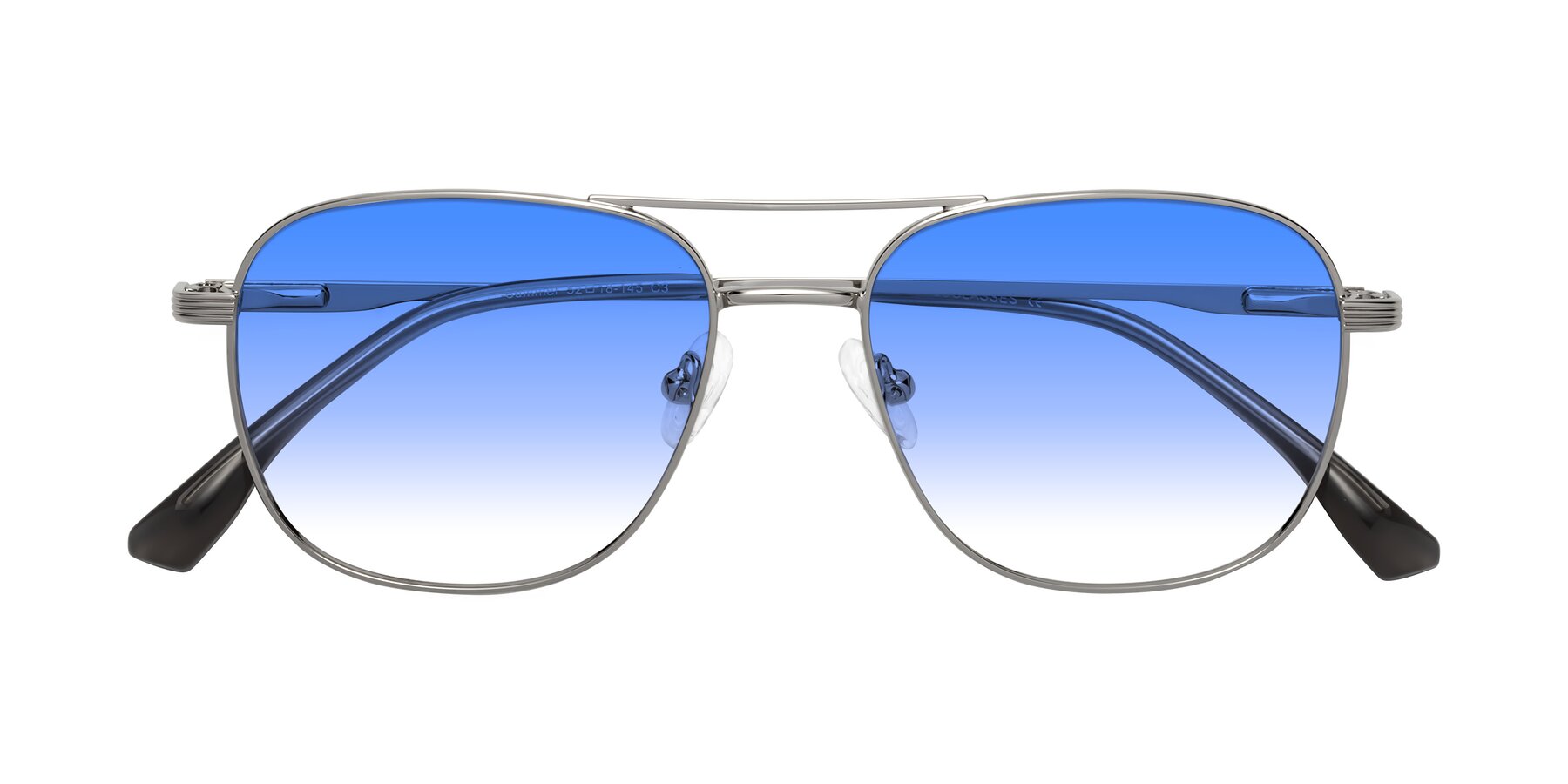 Folded Front of Summer in Silver with Blue Gradient Lenses