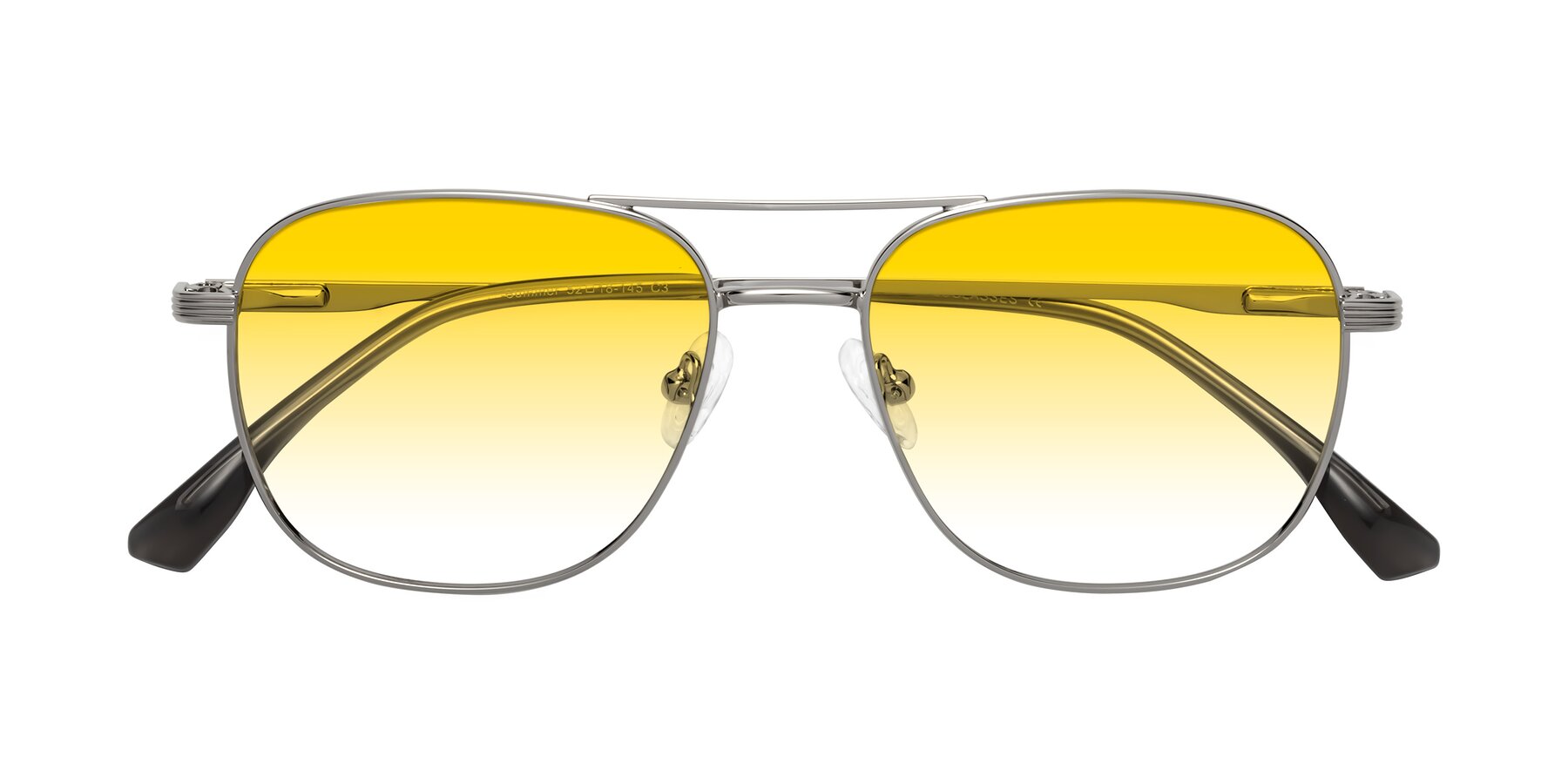 Folded Front of Summer in Silver with Yellow Gradient Lenses