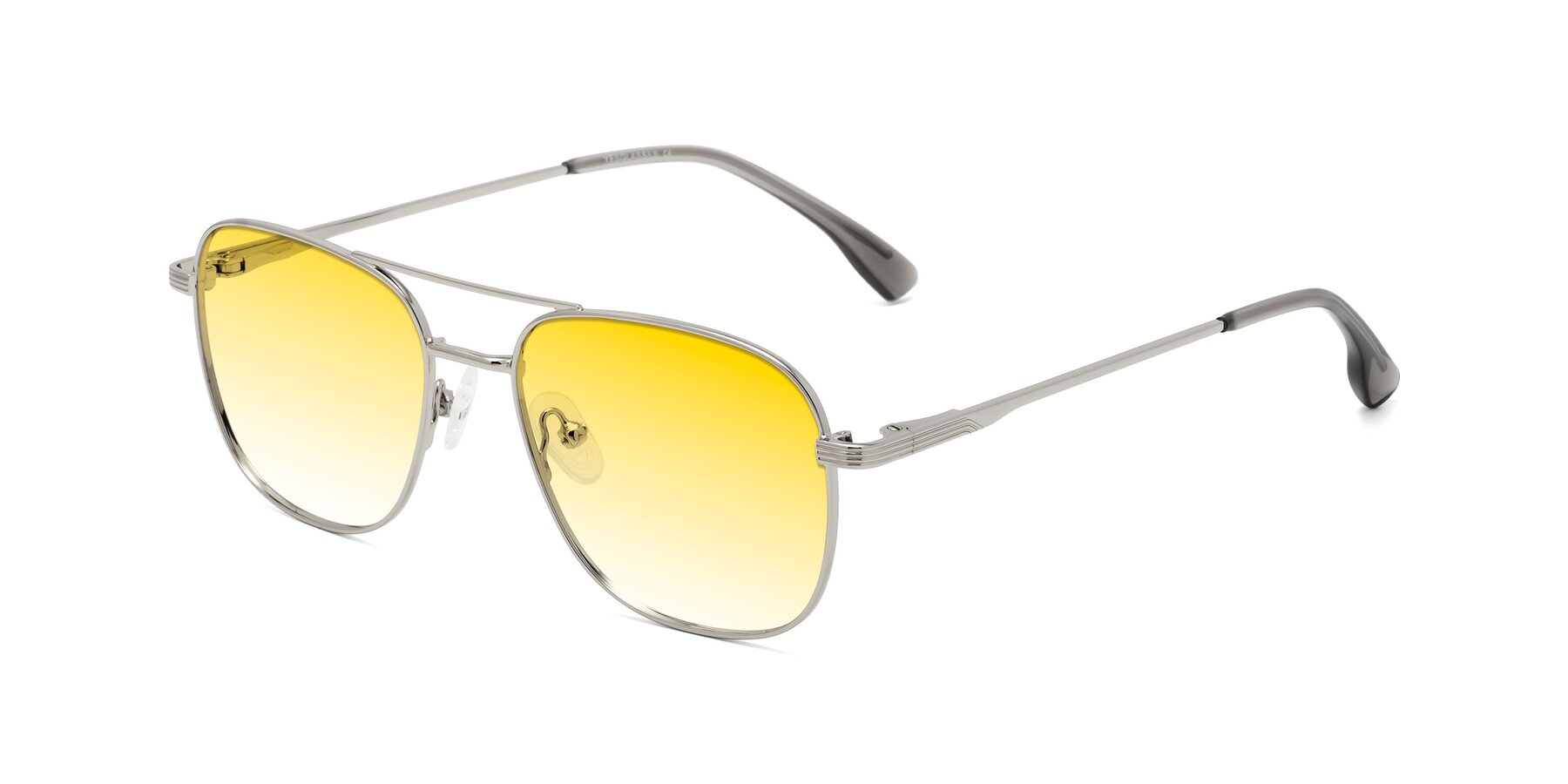 Angle of Summer in Silver with Yellow Gradient Lenses