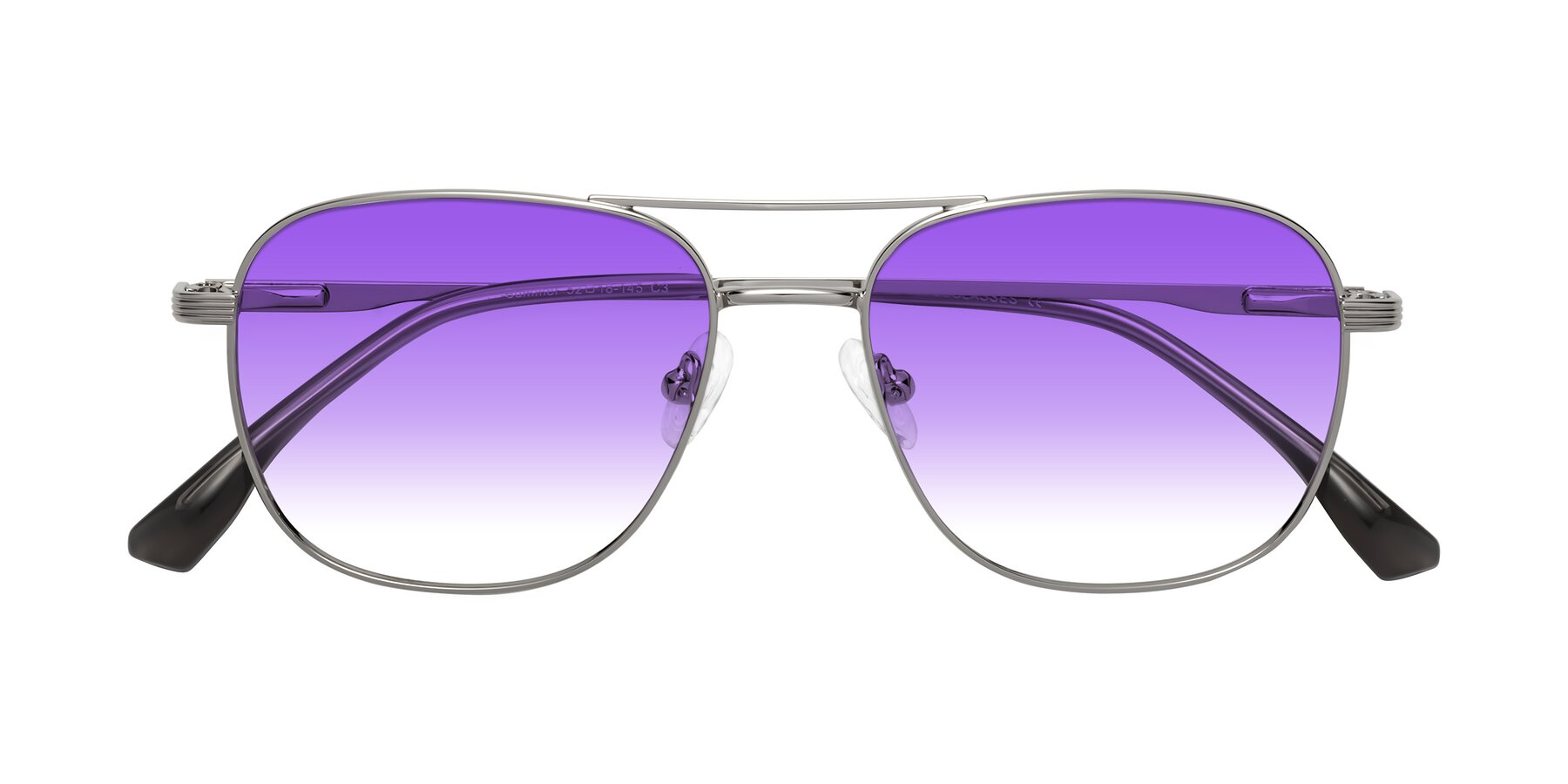 Folded Front of Summer in Silver with Purple Gradient Lenses