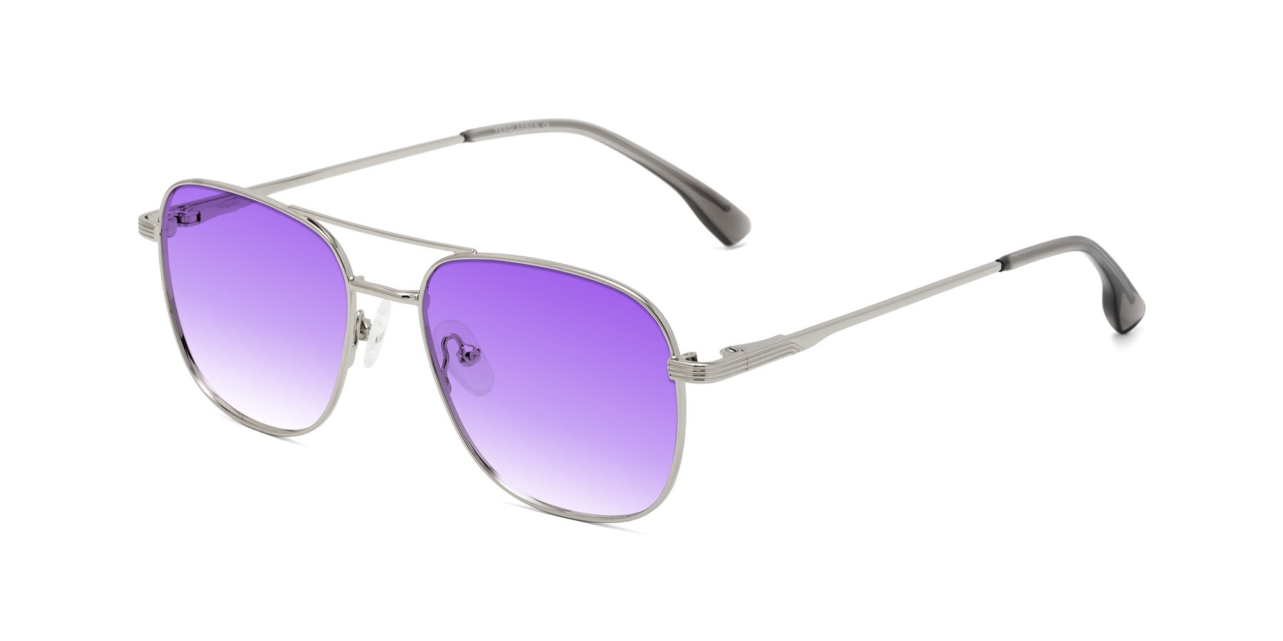 Angle of Summer in Silver with Purple Gradient Lenses