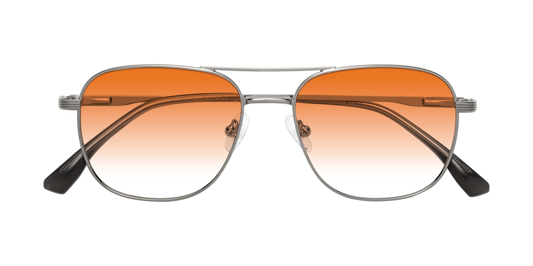 Folded Front of Summer in Silver with Orange Gradient Lenses