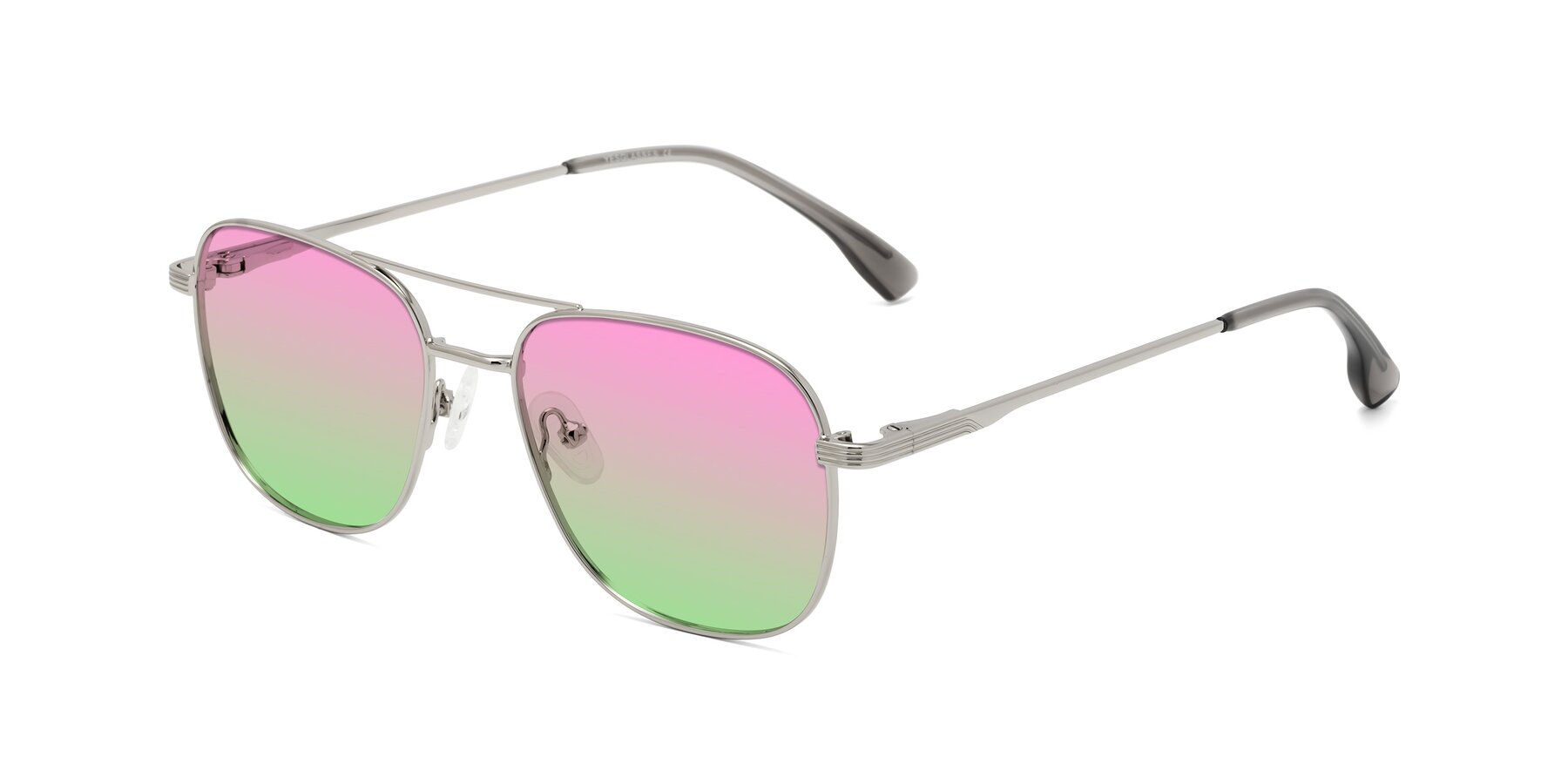 Angle of Summer in Silver with Pink / Green Gradient Lenses