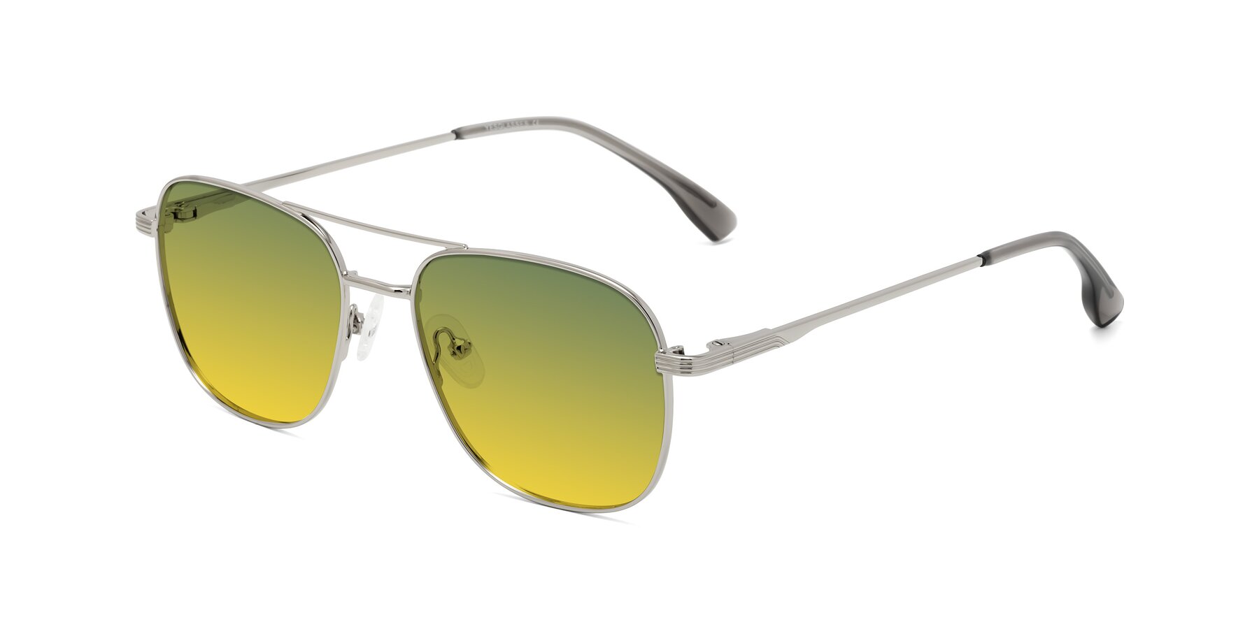 Angle of Summer in Silver with Green / Yellow Gradient Lenses