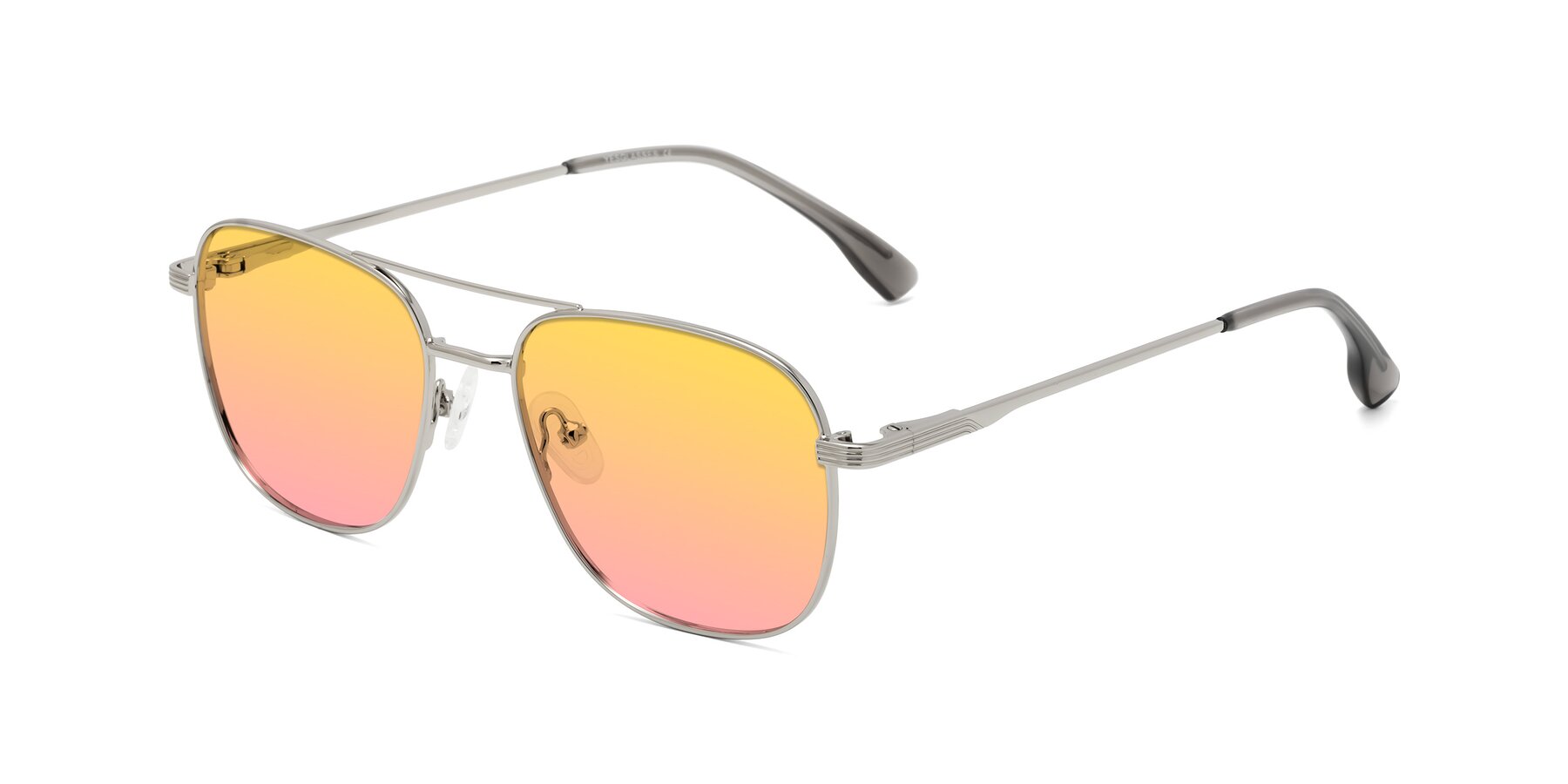 Angle of Summer in Silver with Yellow / Pink Gradient Lenses