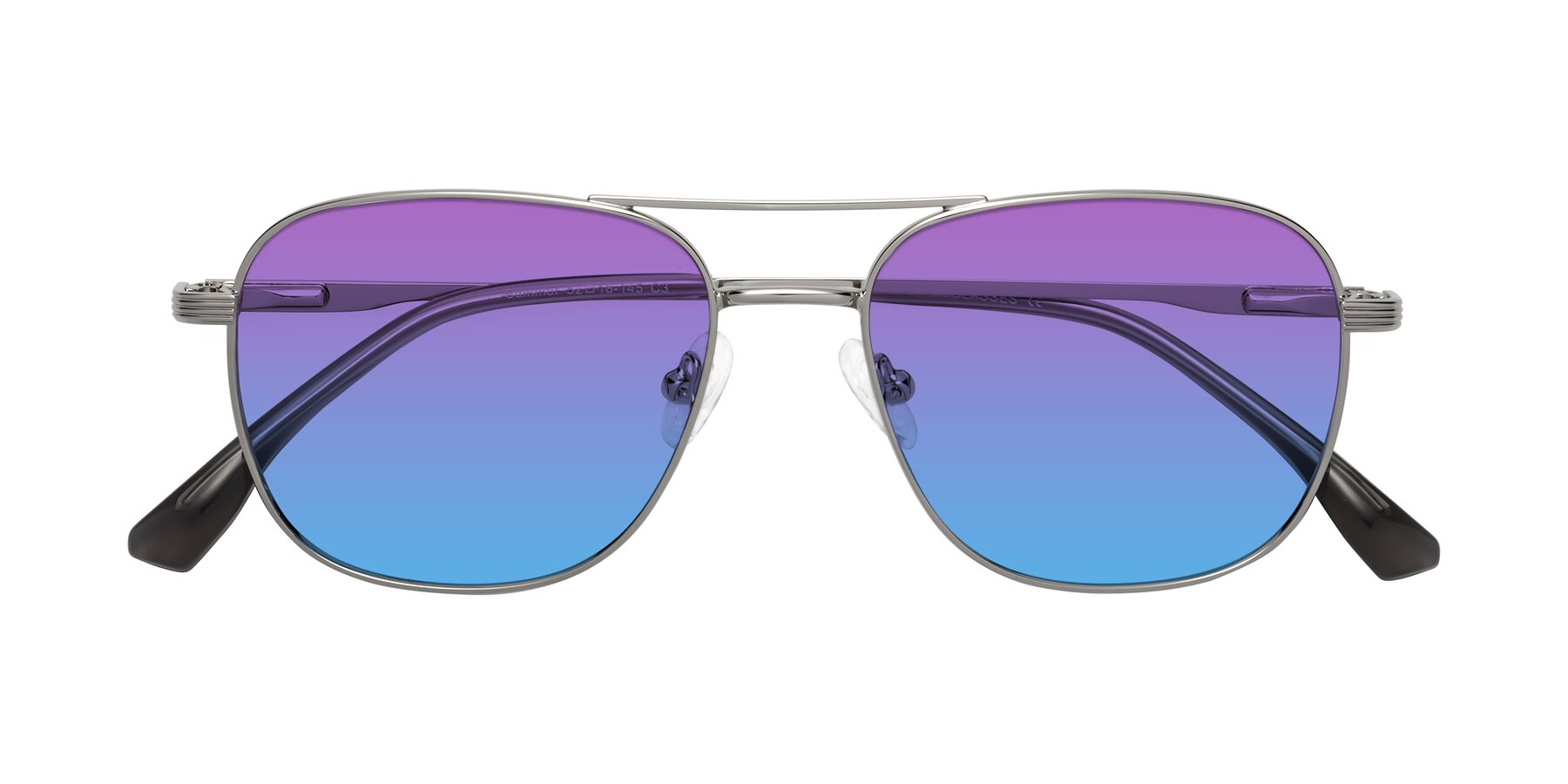 Folded Front of Summer in Silver with Purple / Blue Gradient Lenses