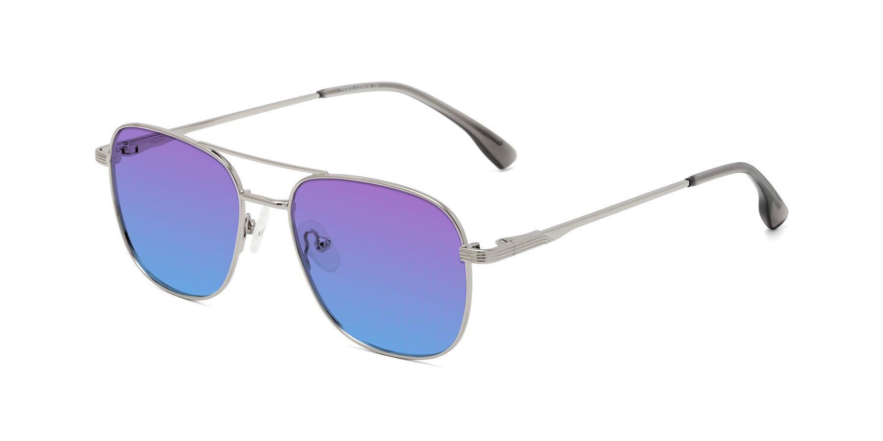 Angle of Summer in Silver with Purple / Blue Gradient Lenses