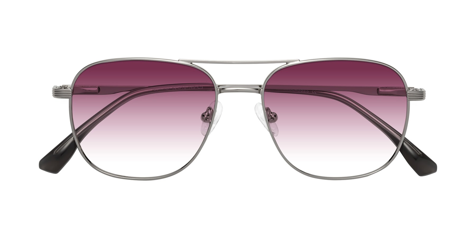 Folded Front of Summer in Silver with Wine Gradient Lenses