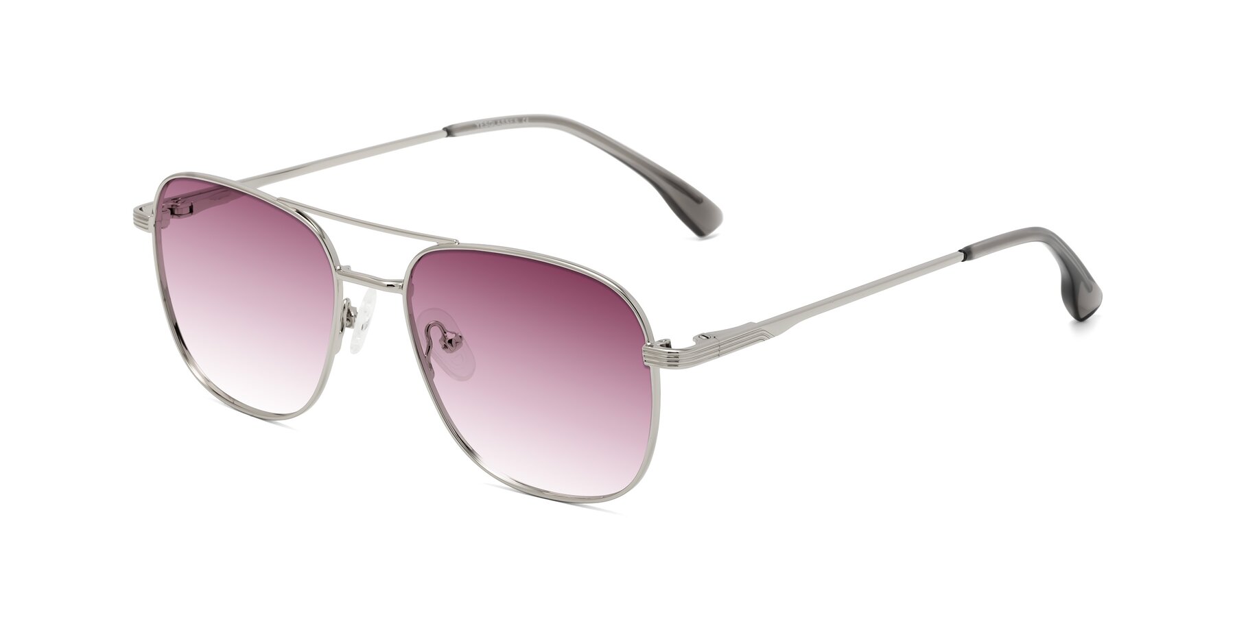 Angle of Summer in Silver with Wine Gradient Lenses