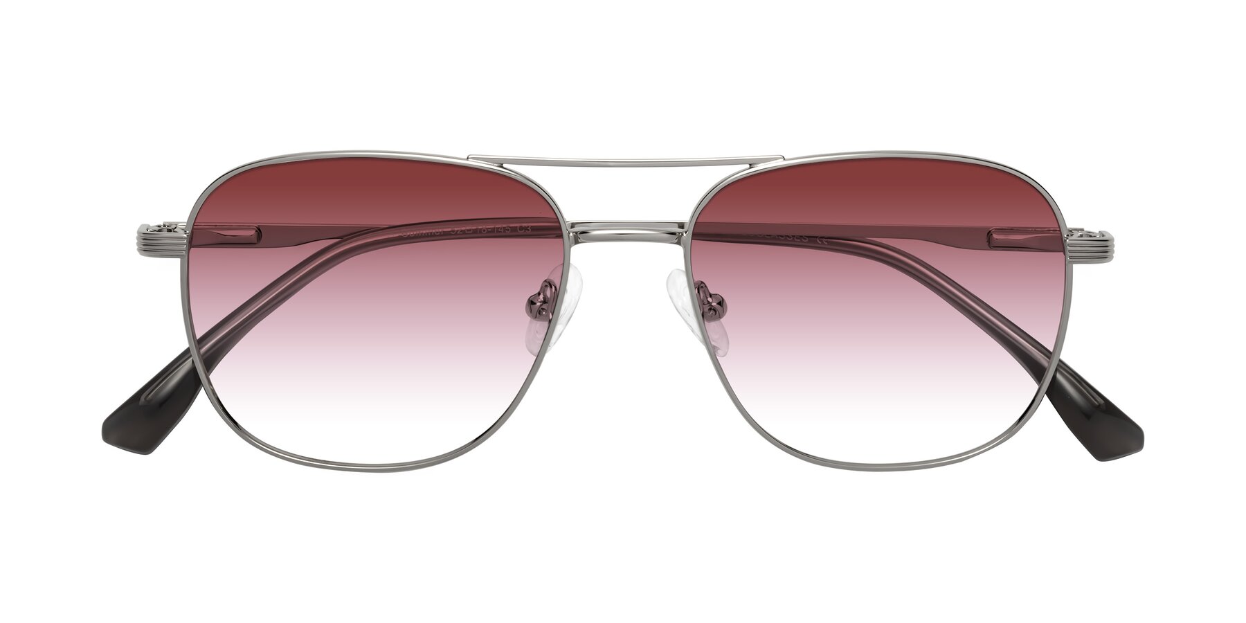 Folded Front of Summer in Silver with Garnet Gradient Lenses