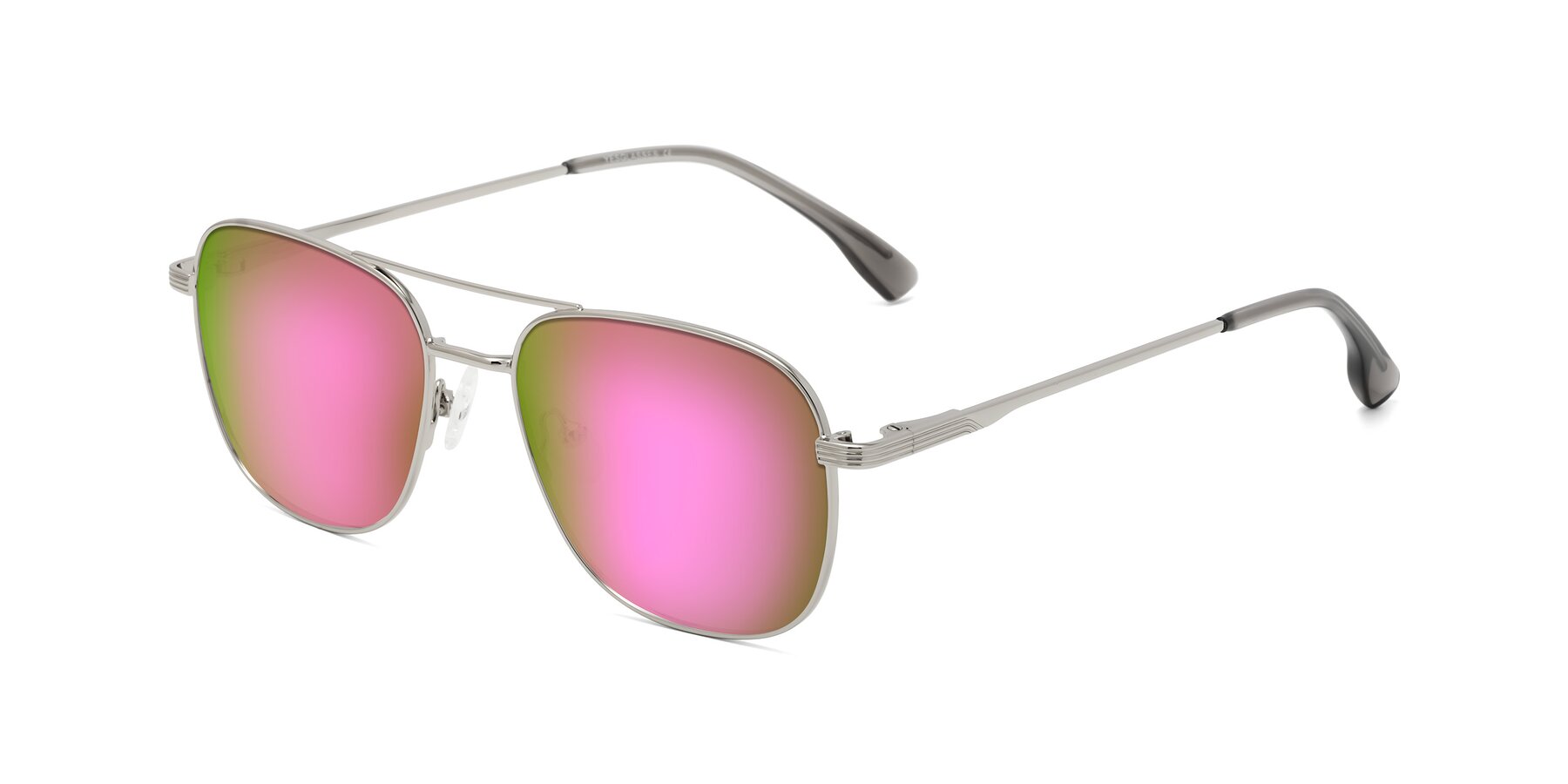 Angle of Summer in Silver with Pink Mirrored Lenses