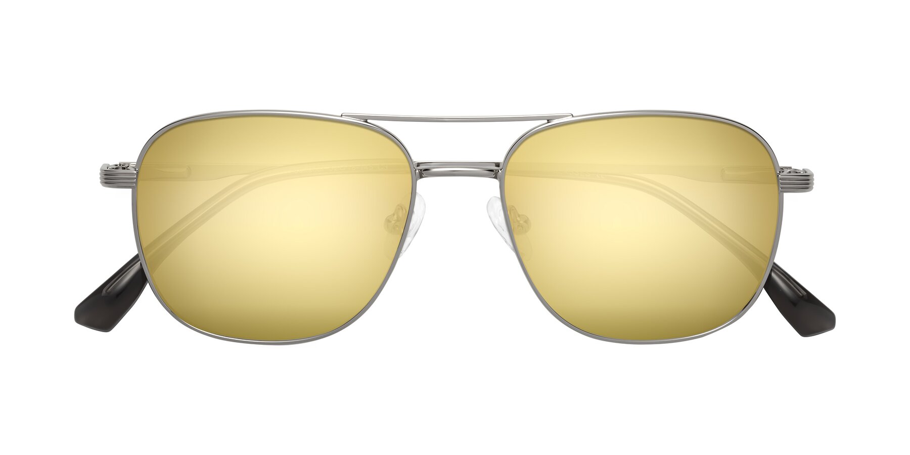 Folded Front of Summer in Silver with Gold Mirrored Lenses