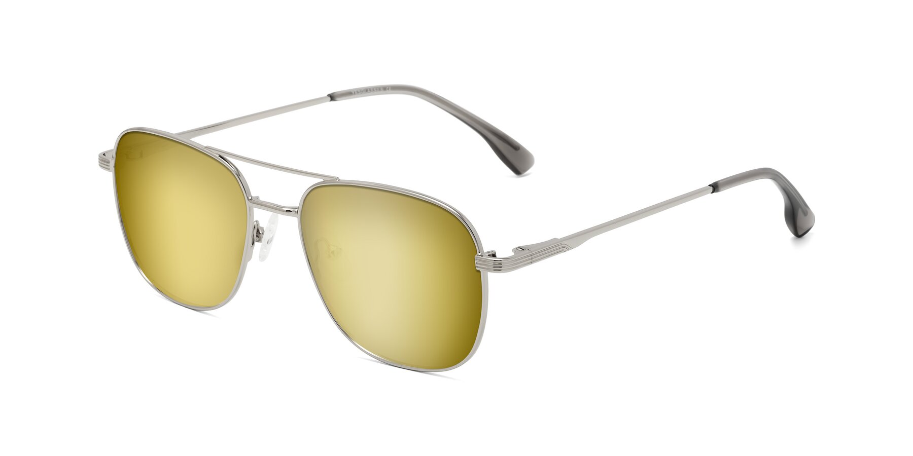 Angle of Summer in Silver with Gold Mirrored Lenses