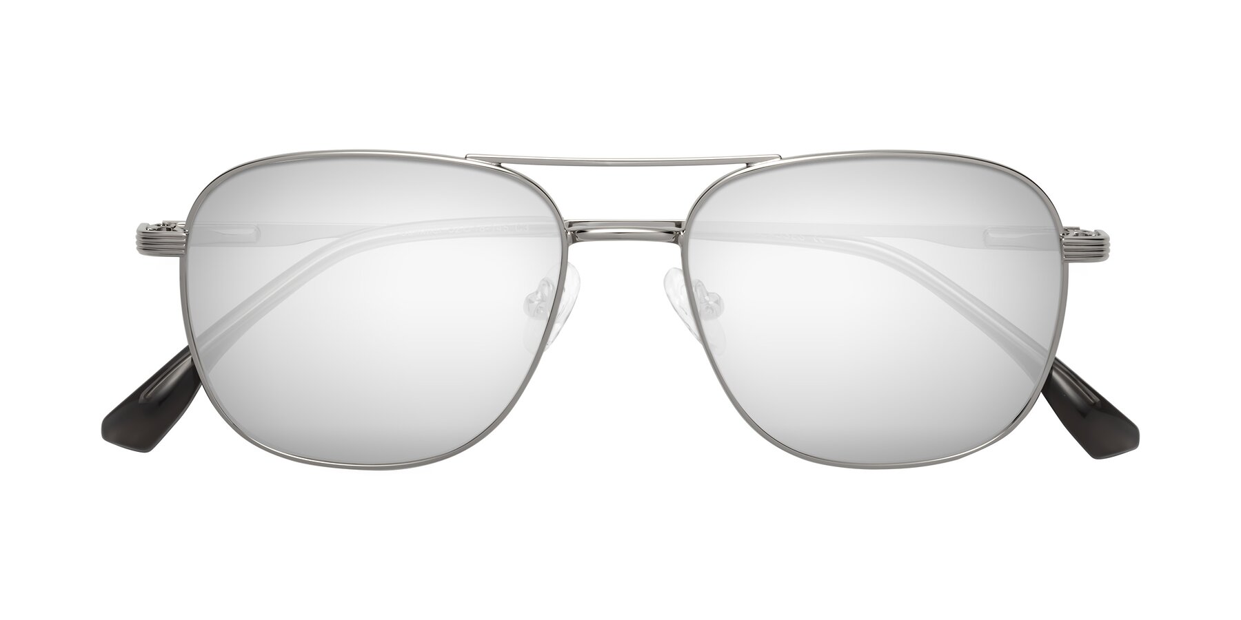 Folded Front of Summer in Silver with Silver Mirrored Lenses