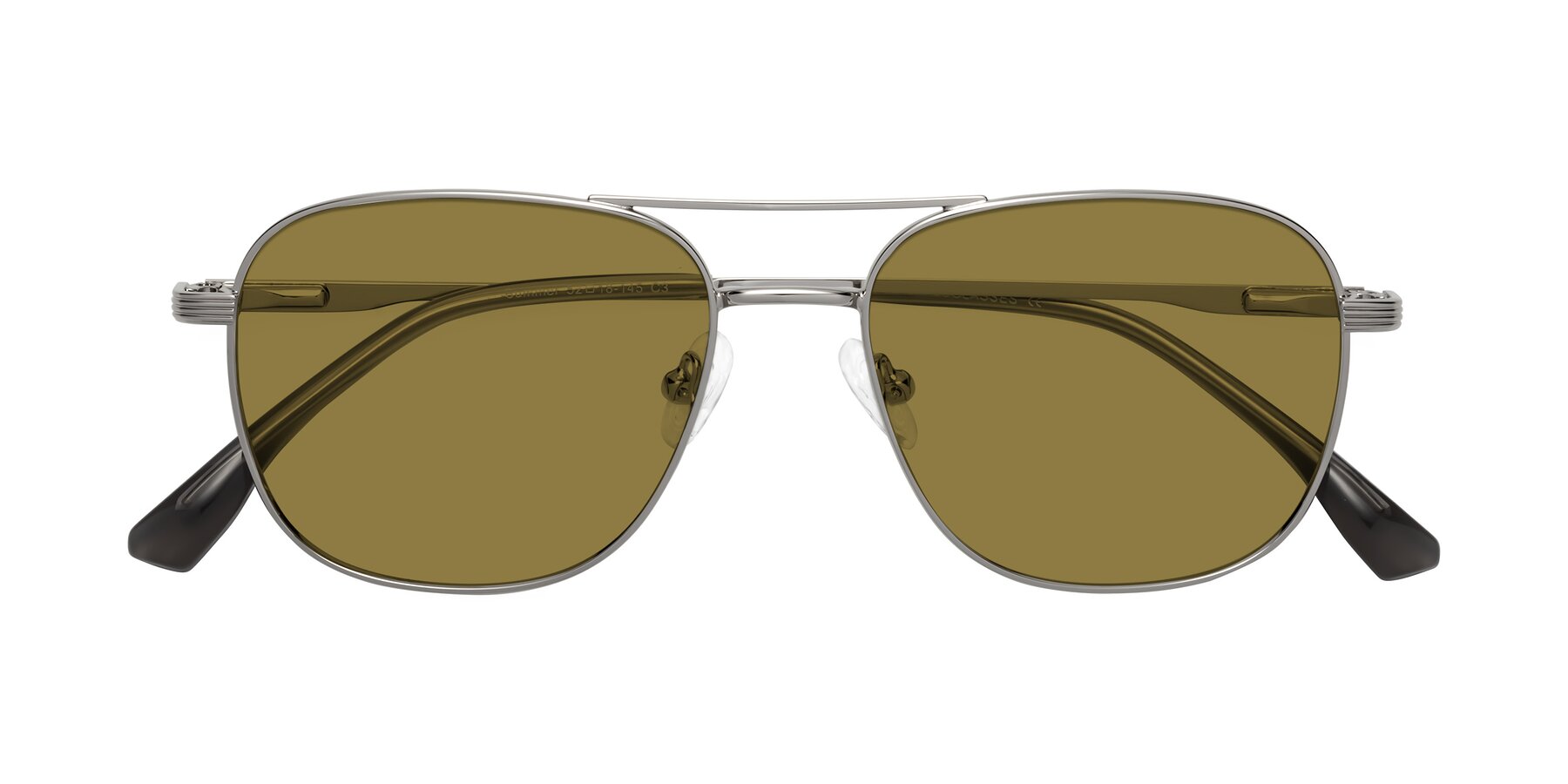 Folded Front of Summer in Silver with Brown Polarized Lenses