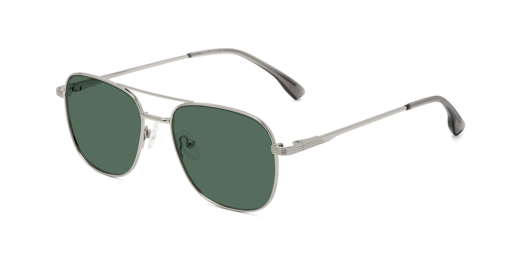 Angle of Summer in Silver with Green Polarized Lenses