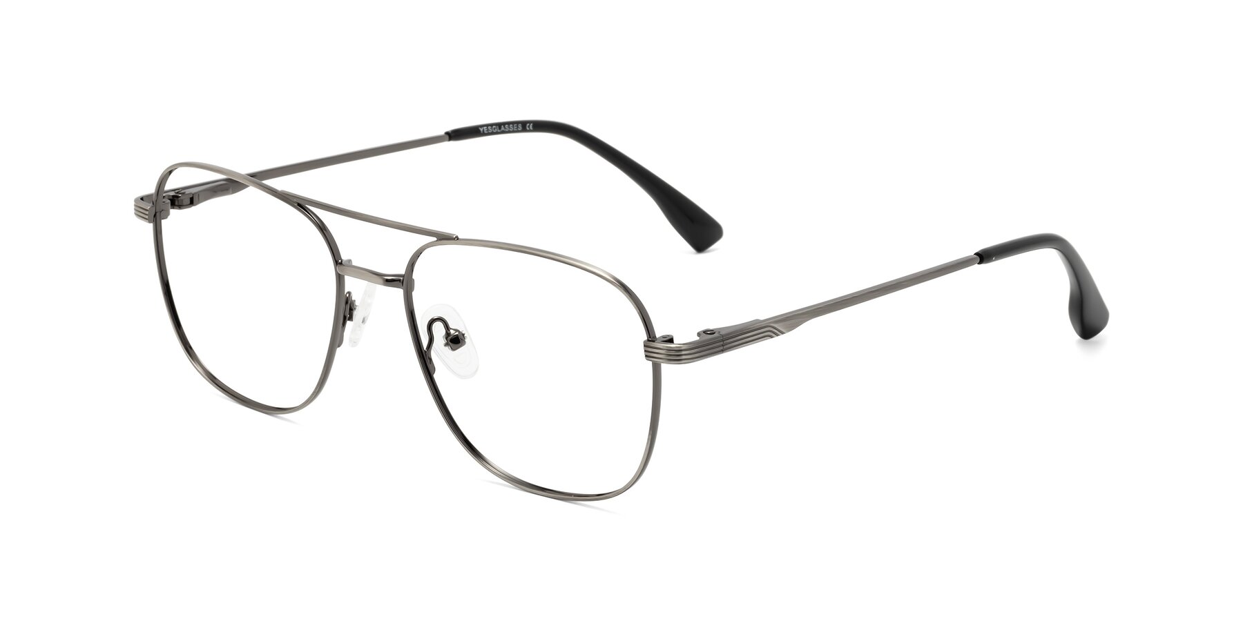 Angle of Summer in Gunmetal with Clear Eyeglass Lenses