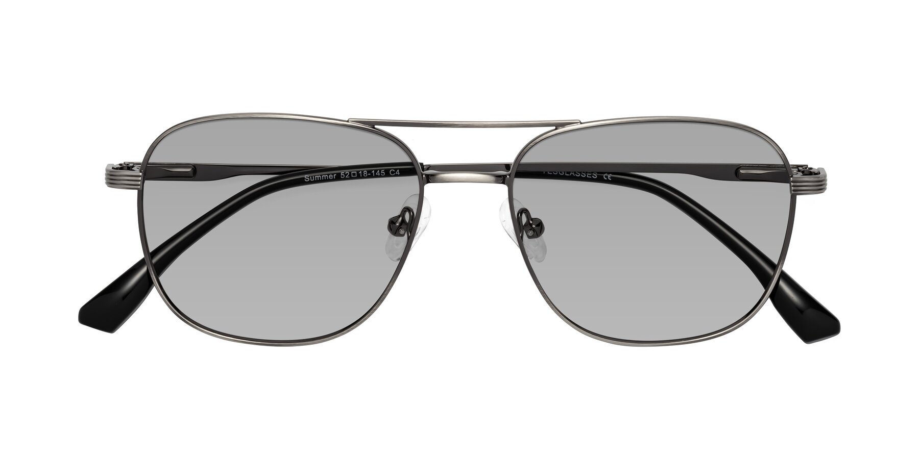 Folded Front of Summer in Gunmetal with Light Gray Tinted Lenses