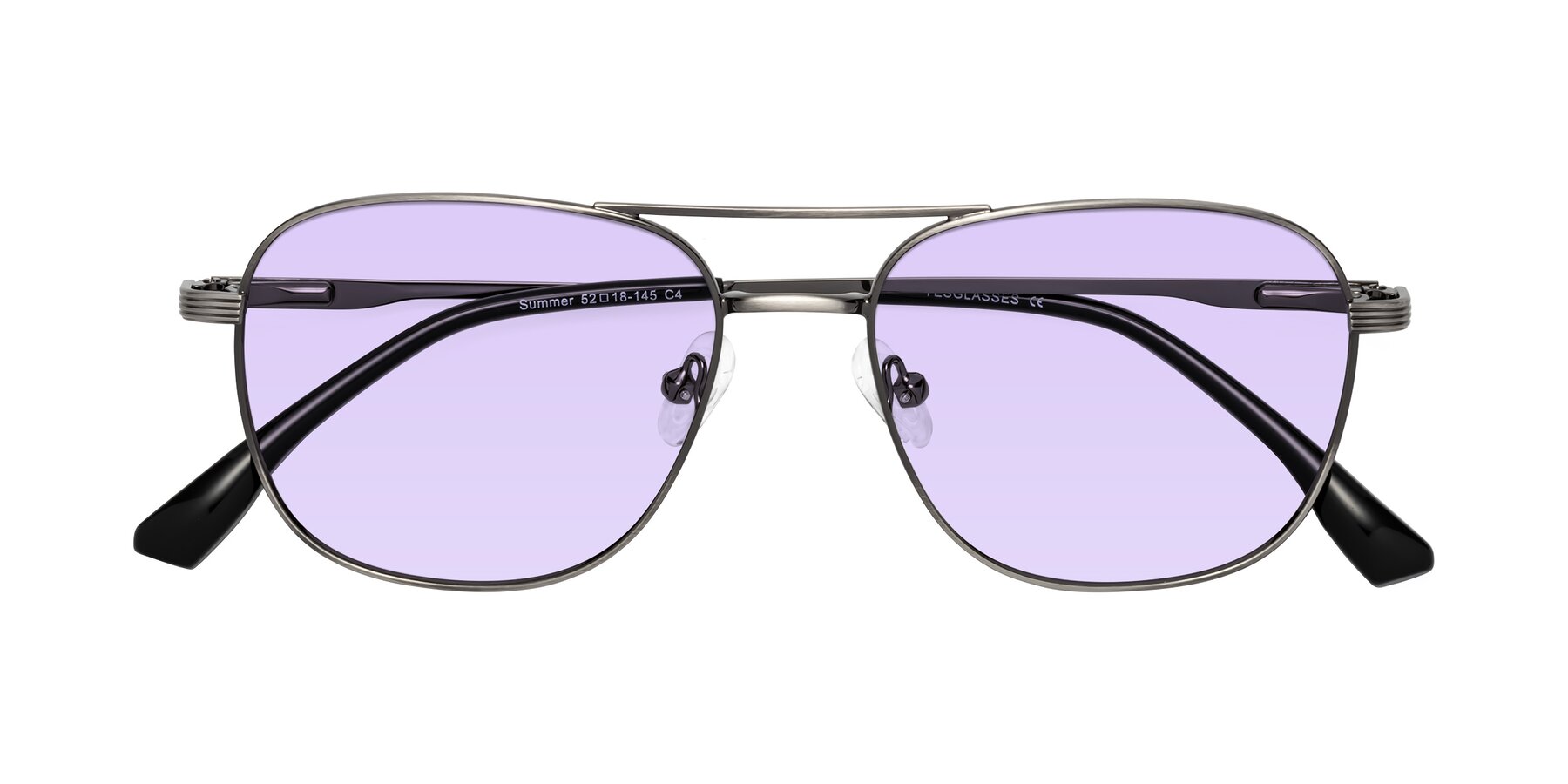 Folded Front of Summer in Gunmetal with Light Purple Tinted Lenses