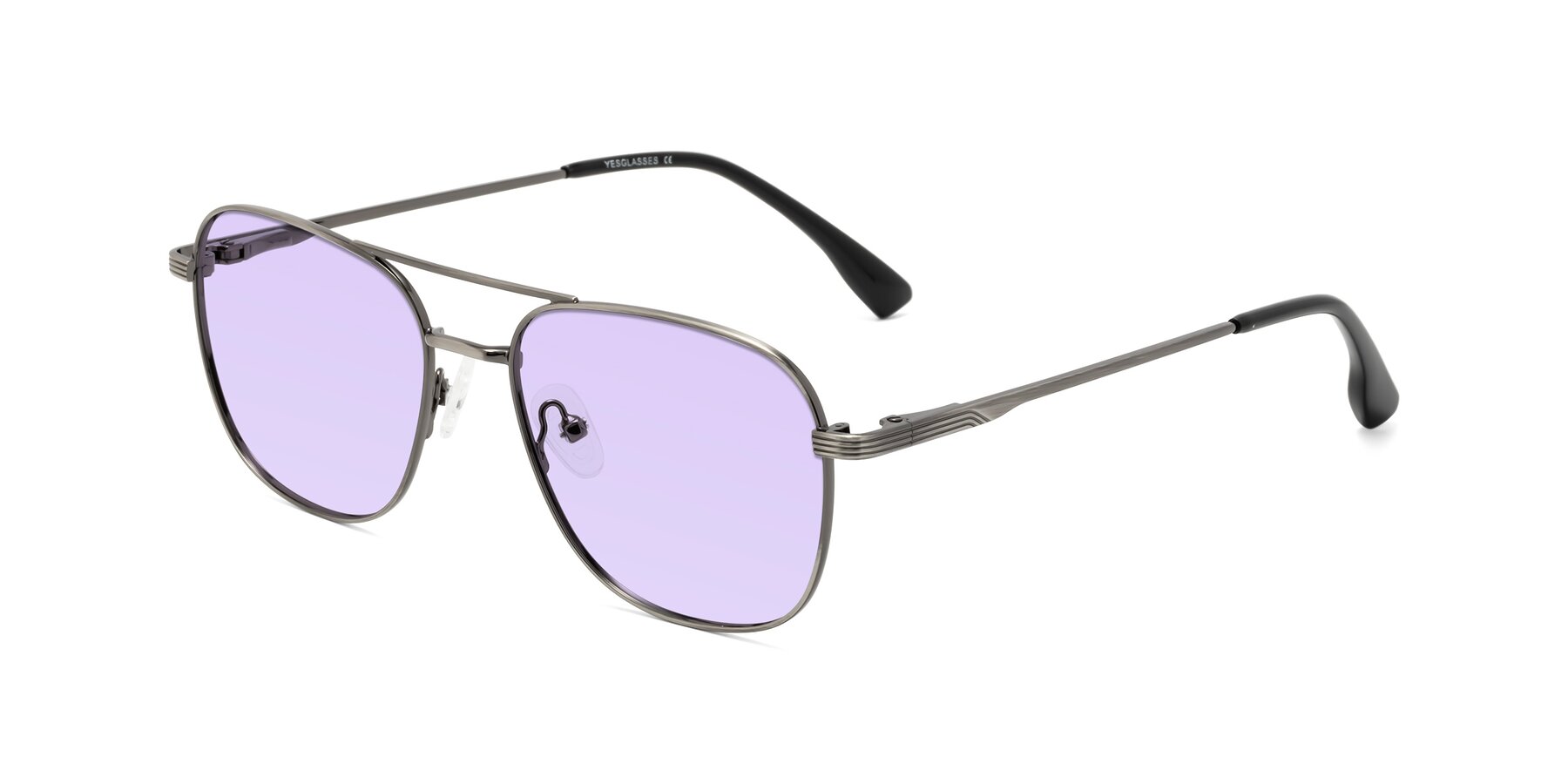 Angle of Summer in Gunmetal with Light Purple Tinted Lenses