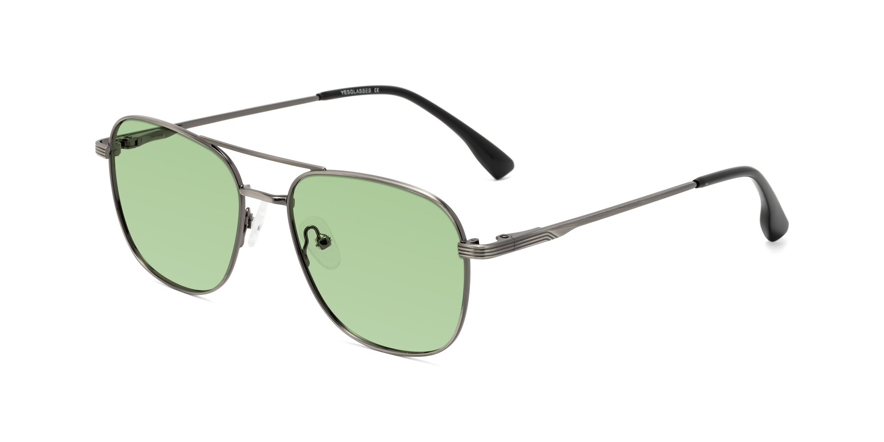 Angle of Summer in Gunmetal with Medium Green Tinted Lenses