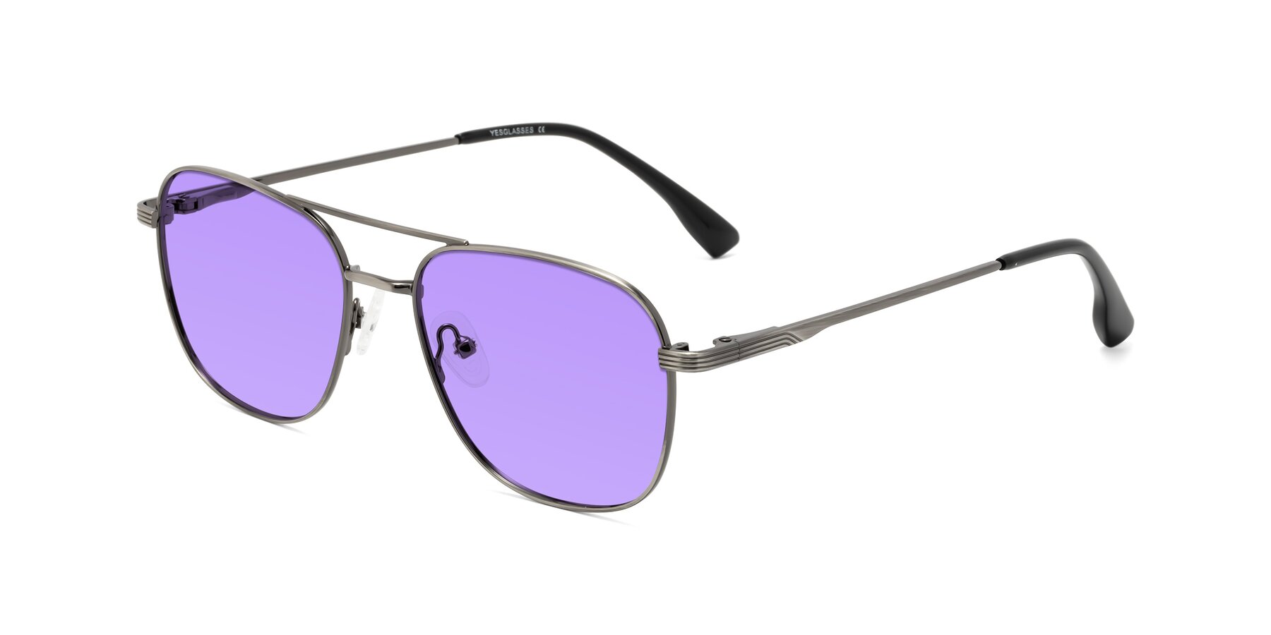 Angle of Summer in Gunmetal with Medium Purple Tinted Lenses