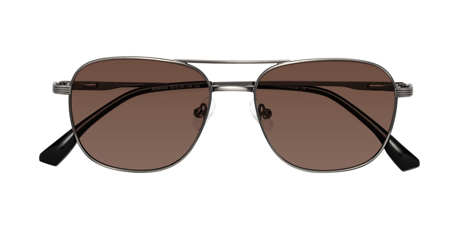 Folded Front of Summer in Gunmetal with Brown Tinted Lenses