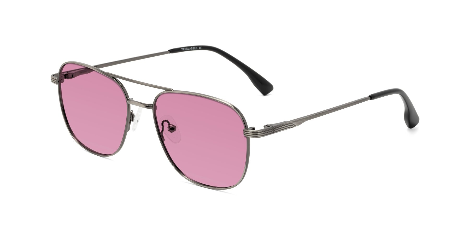 Angle of Summer in Gunmetal with Medium Wine Tinted Lenses