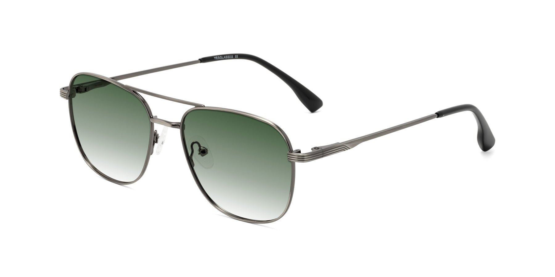 Angle of Summer in Gunmetal with Green Gradient Lenses